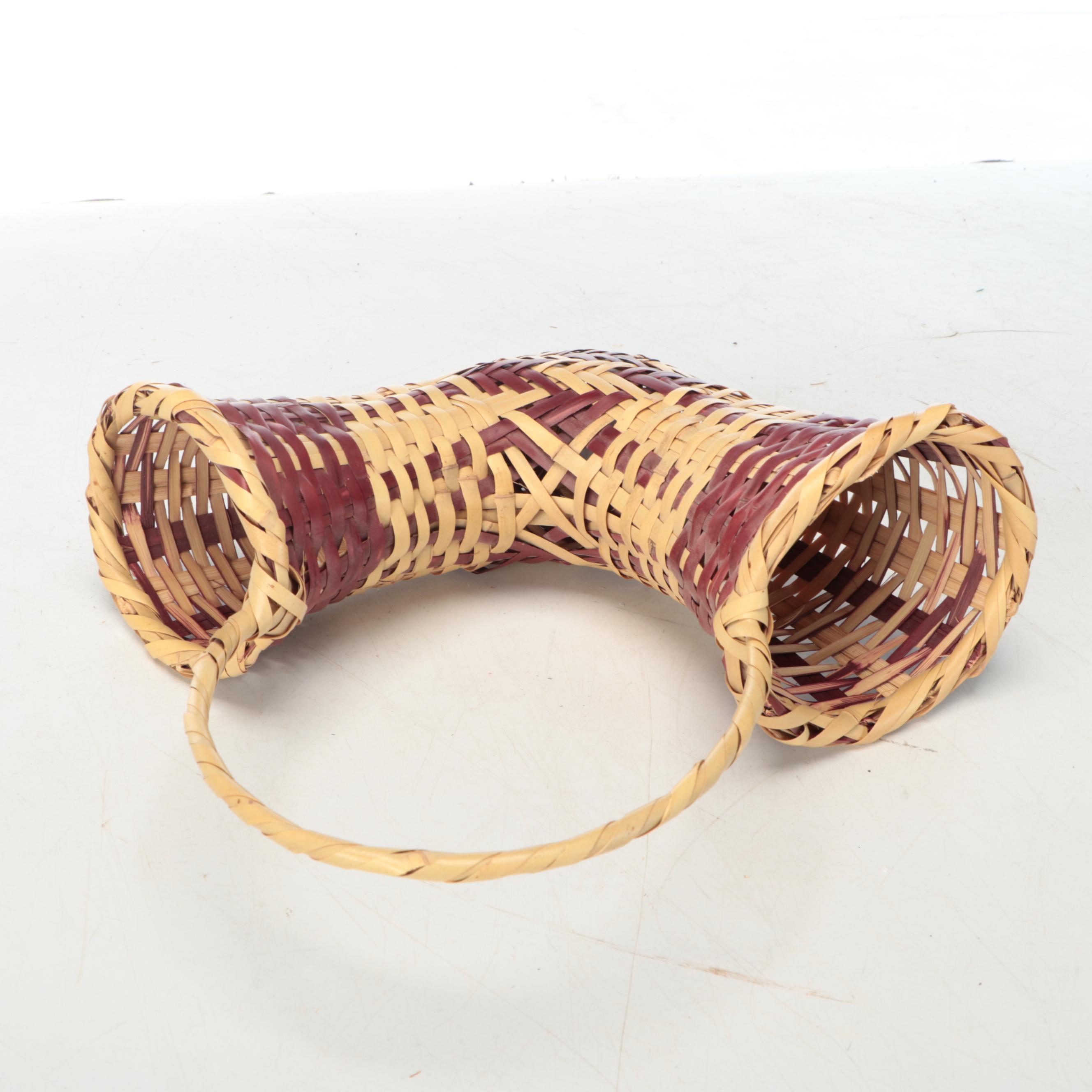 Eleanor Ferris Choctaw Woven Swamp Cane Elbow Basket with Dorothy Chapman Vessel