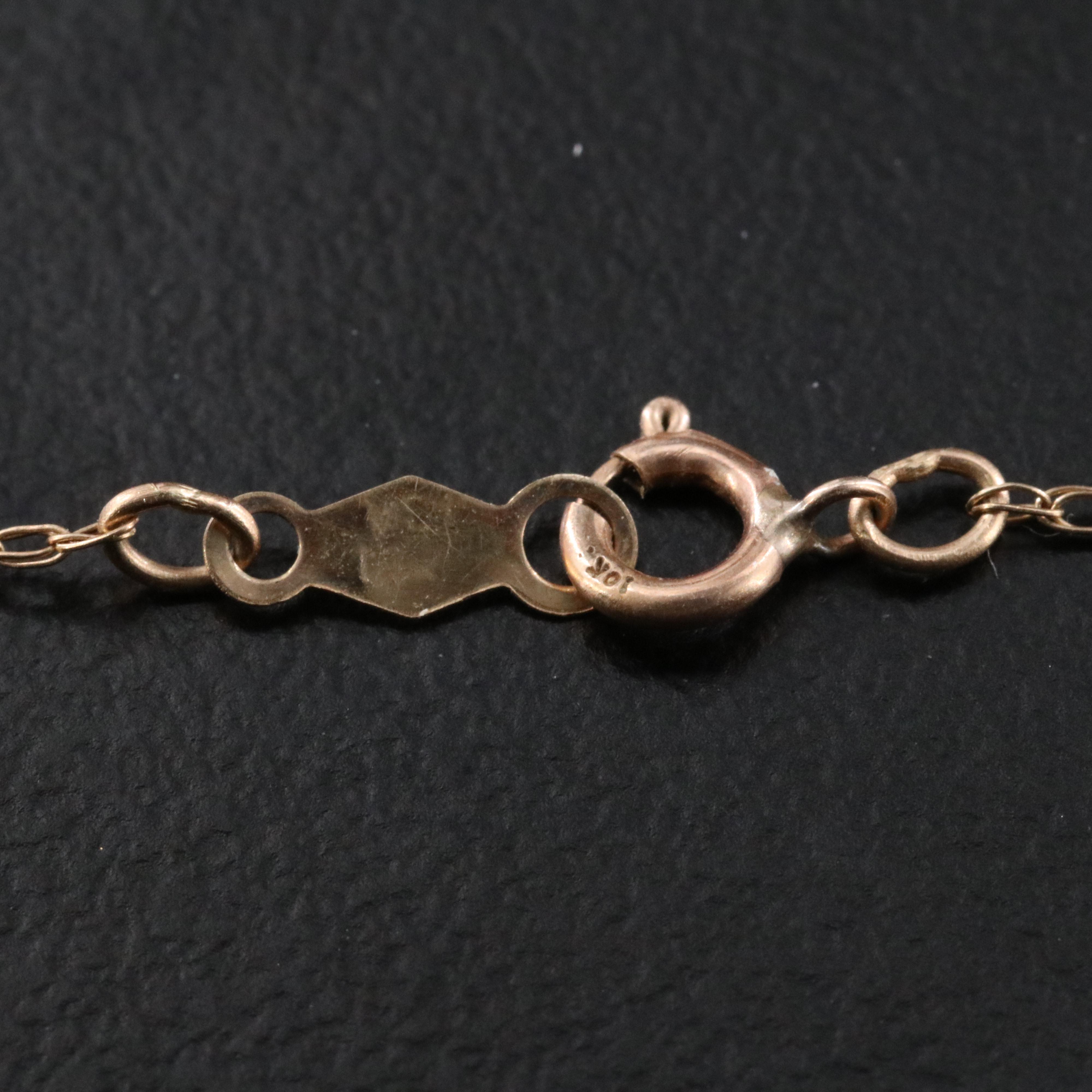 14K Opal and Diamond Pendant on 10K Chain