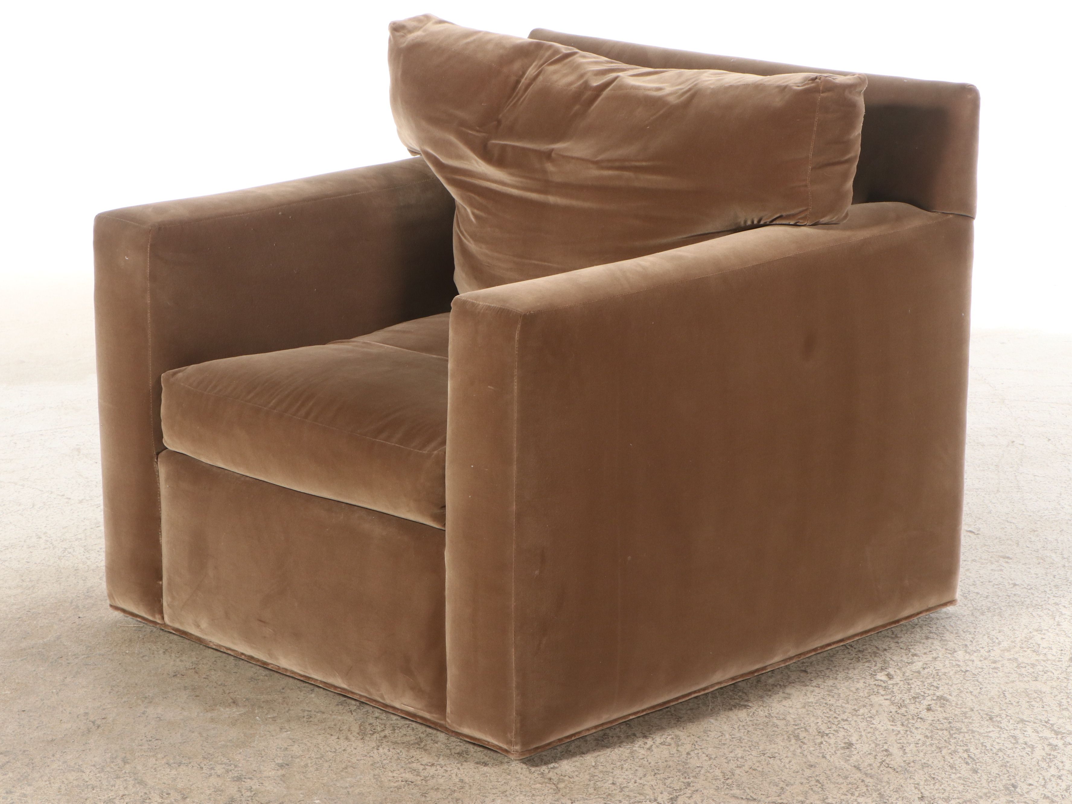 Michael I. Rudin Custom Los Angeles Club Chair and Matching Ottoman