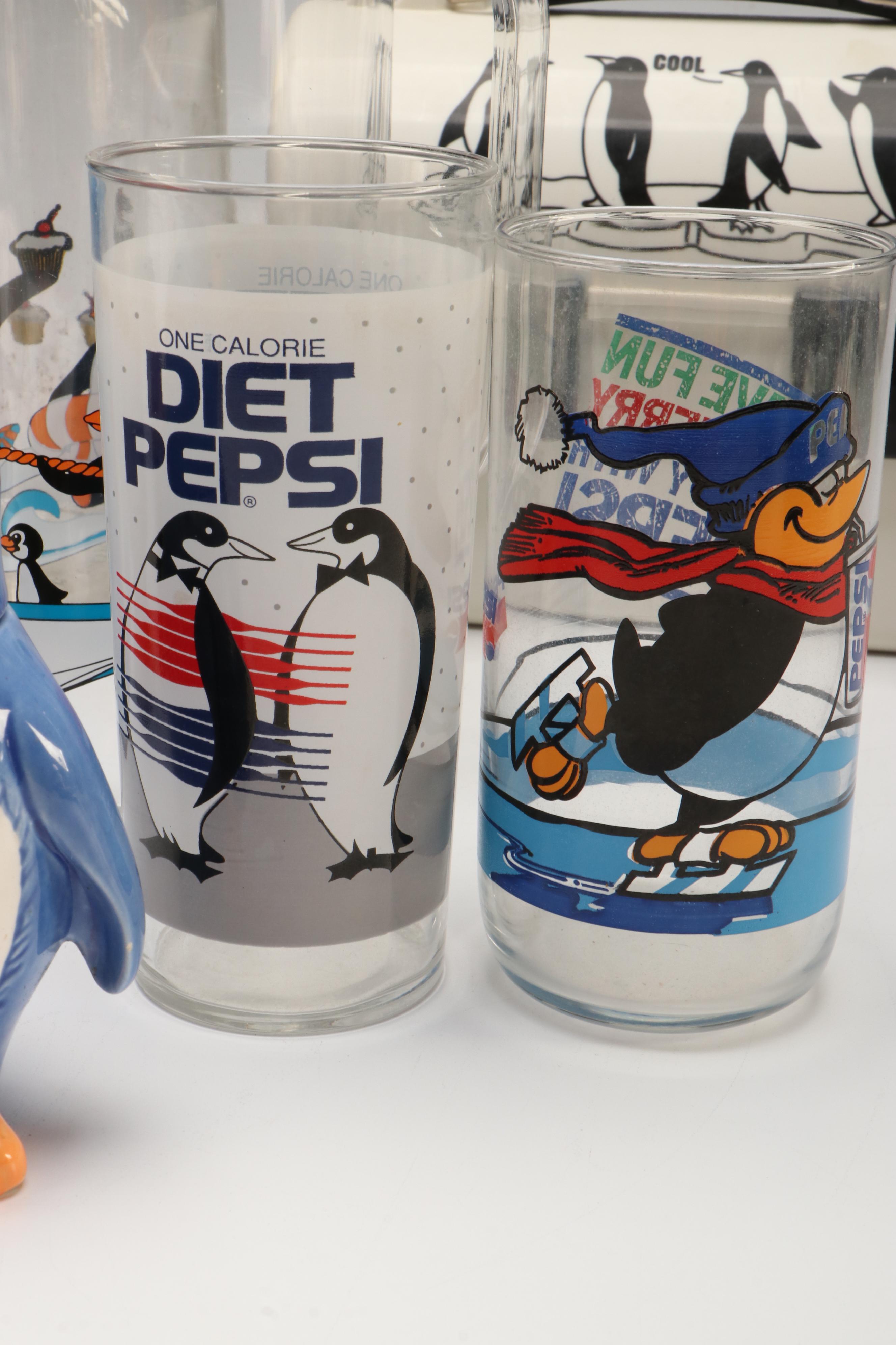 Pepsi Memorabilia and Penguin-Themed Jars, Glasses and Candles
