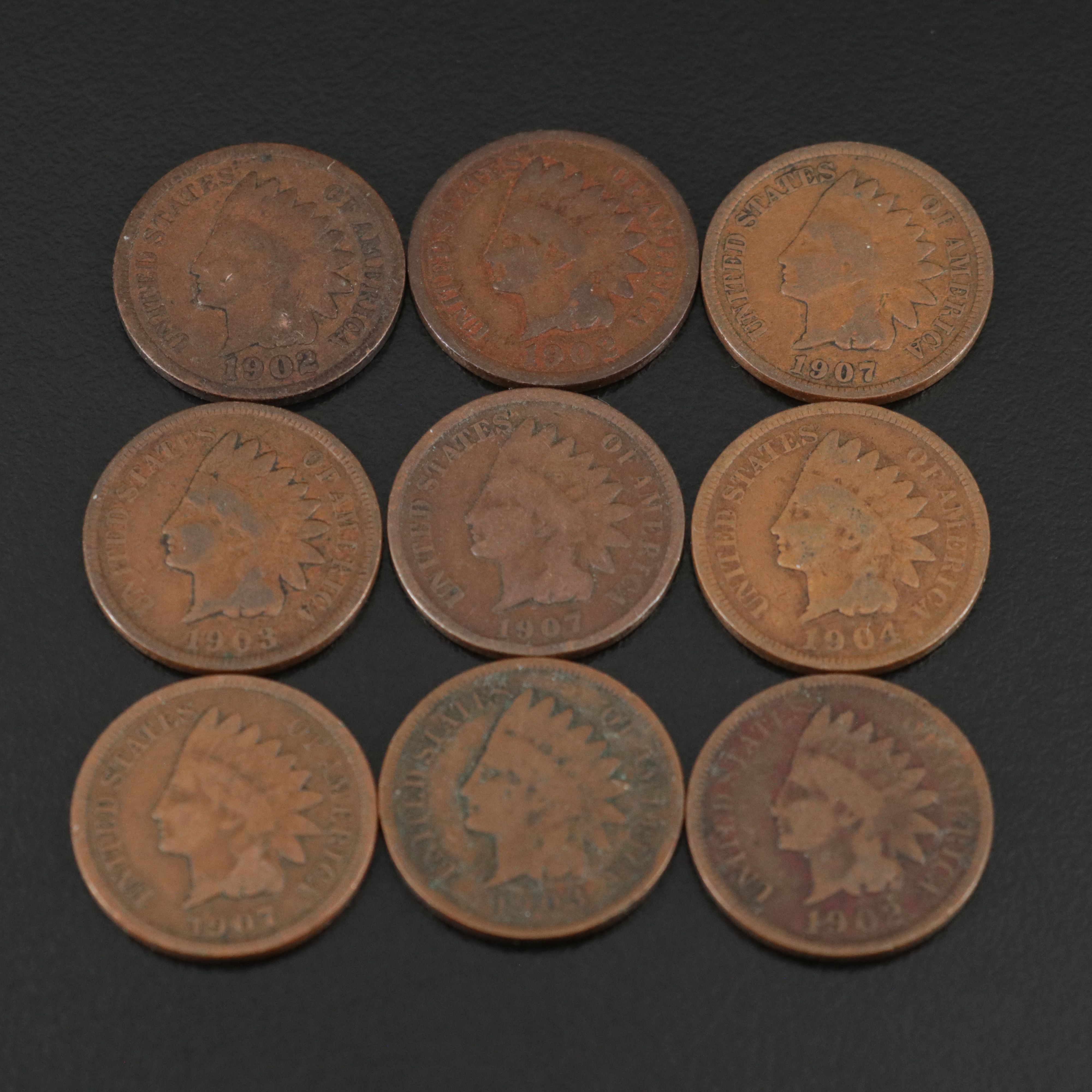 Group of One Hundred-Fifty Assorted Date Indian Cents