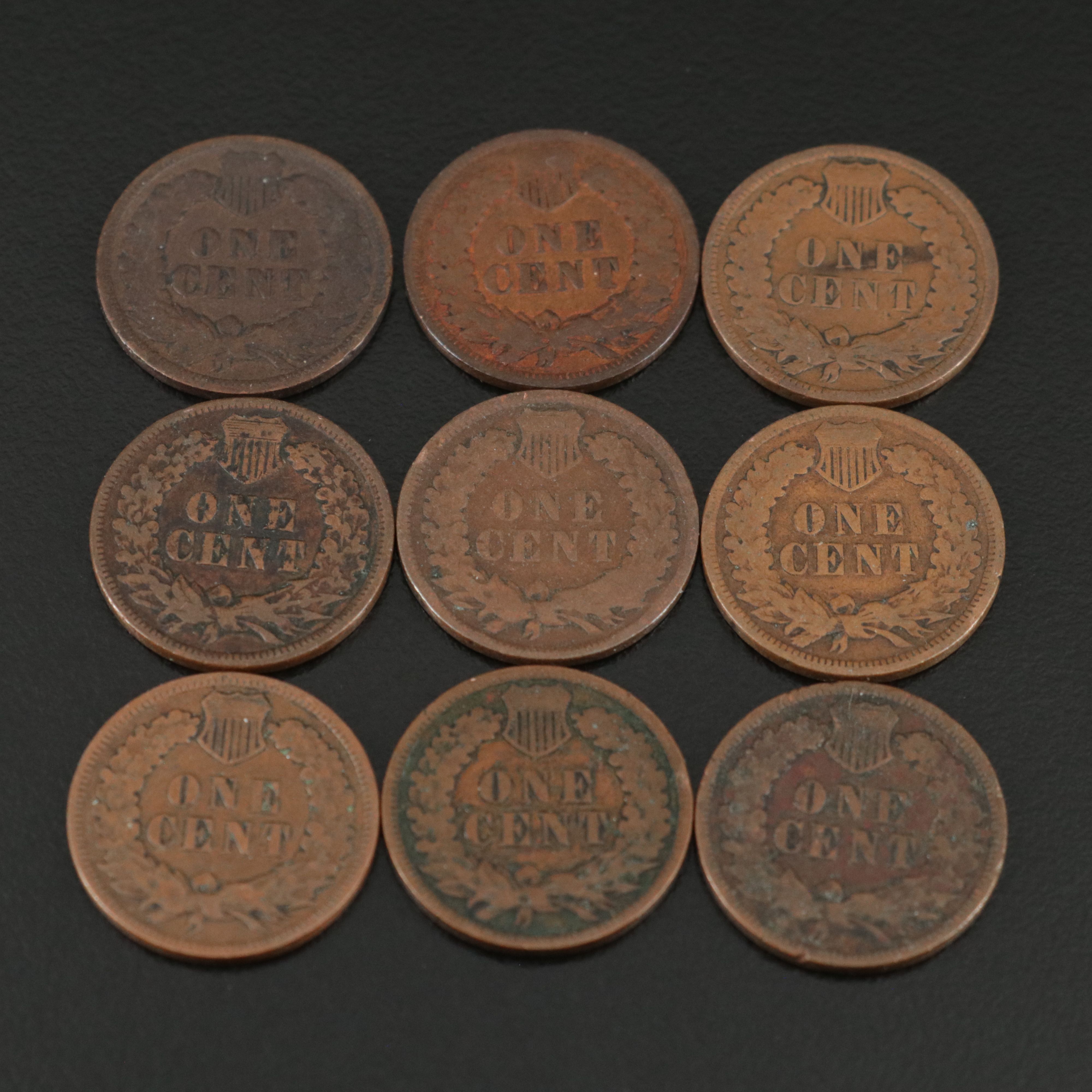 Group of One Hundred-Fifty Assorted Date Indian Cents