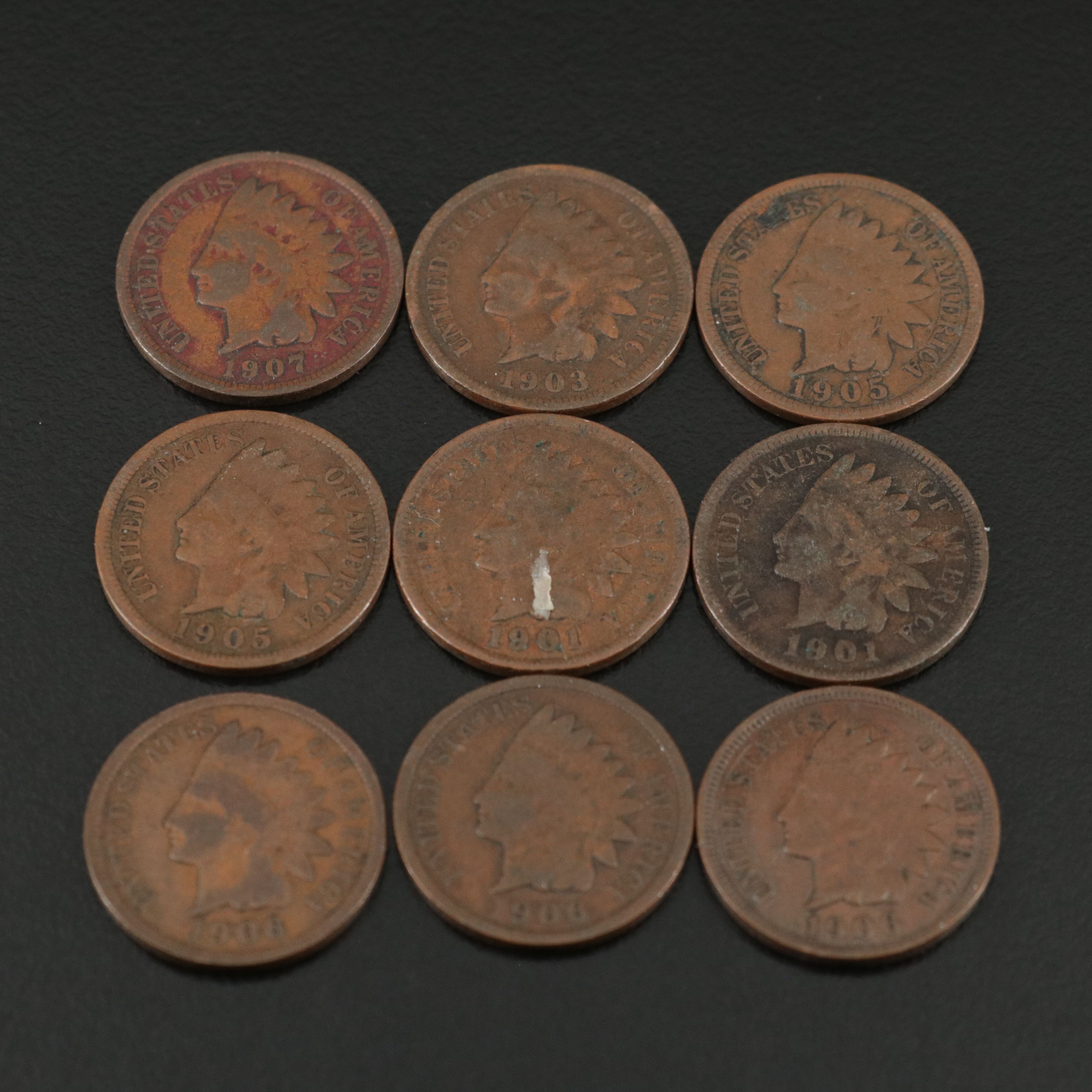 Group of One Hundred-Fifty Assorted Date Indian Cents