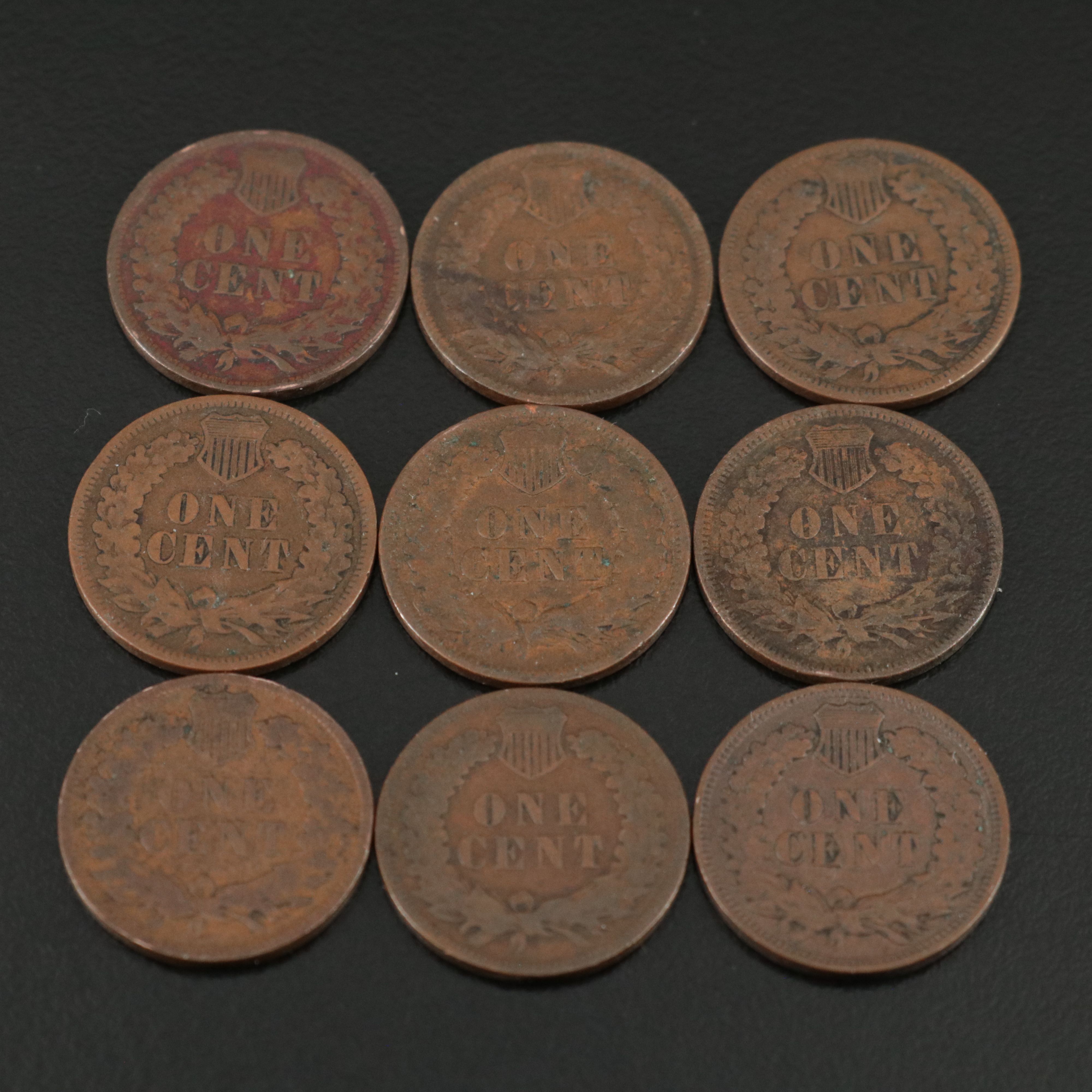 Group of One Hundred-Fifty Assorted Date Indian Cents