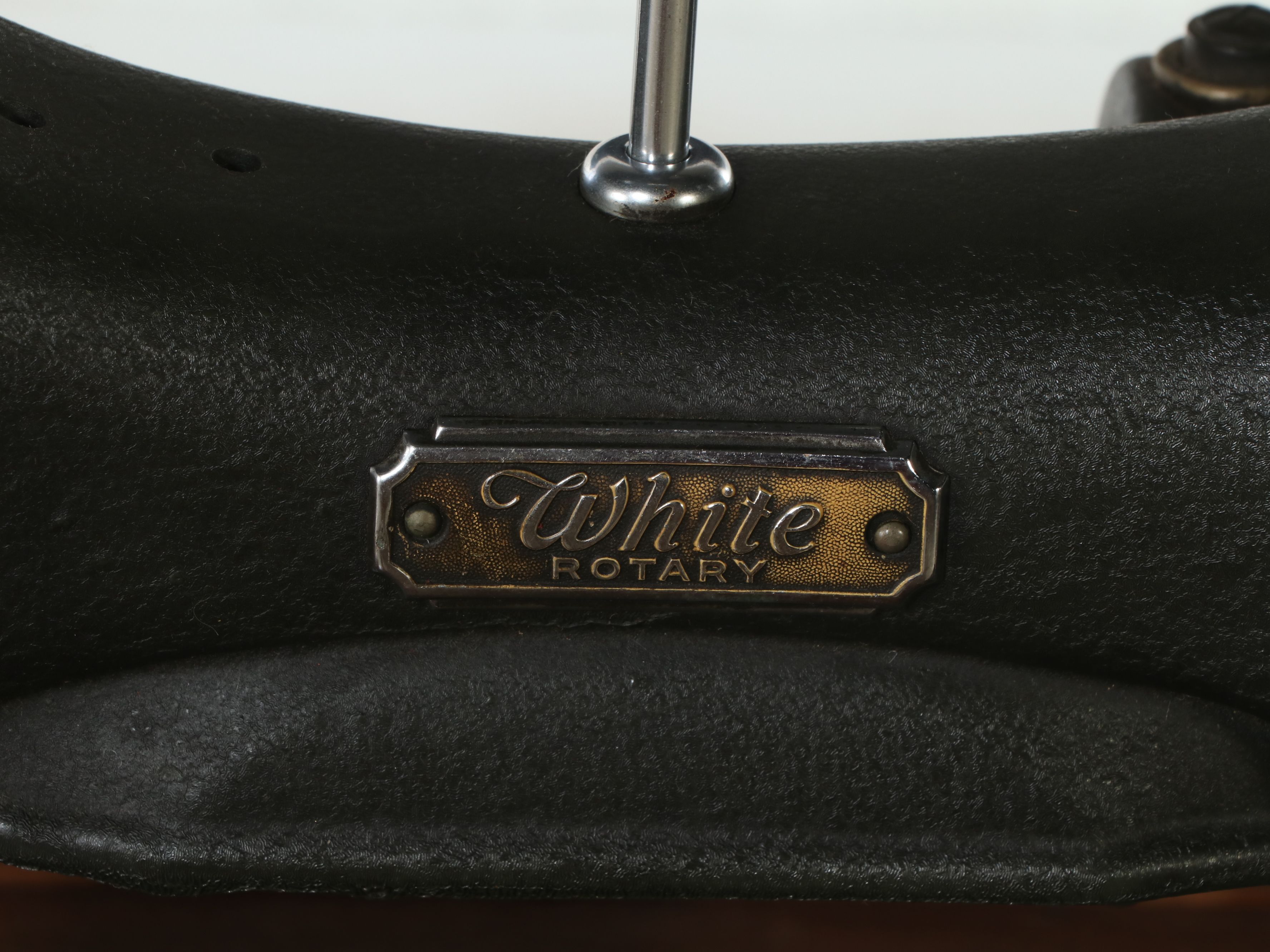 White Rotary Sewing Machine in Wood Cabinet, Early 20th Century