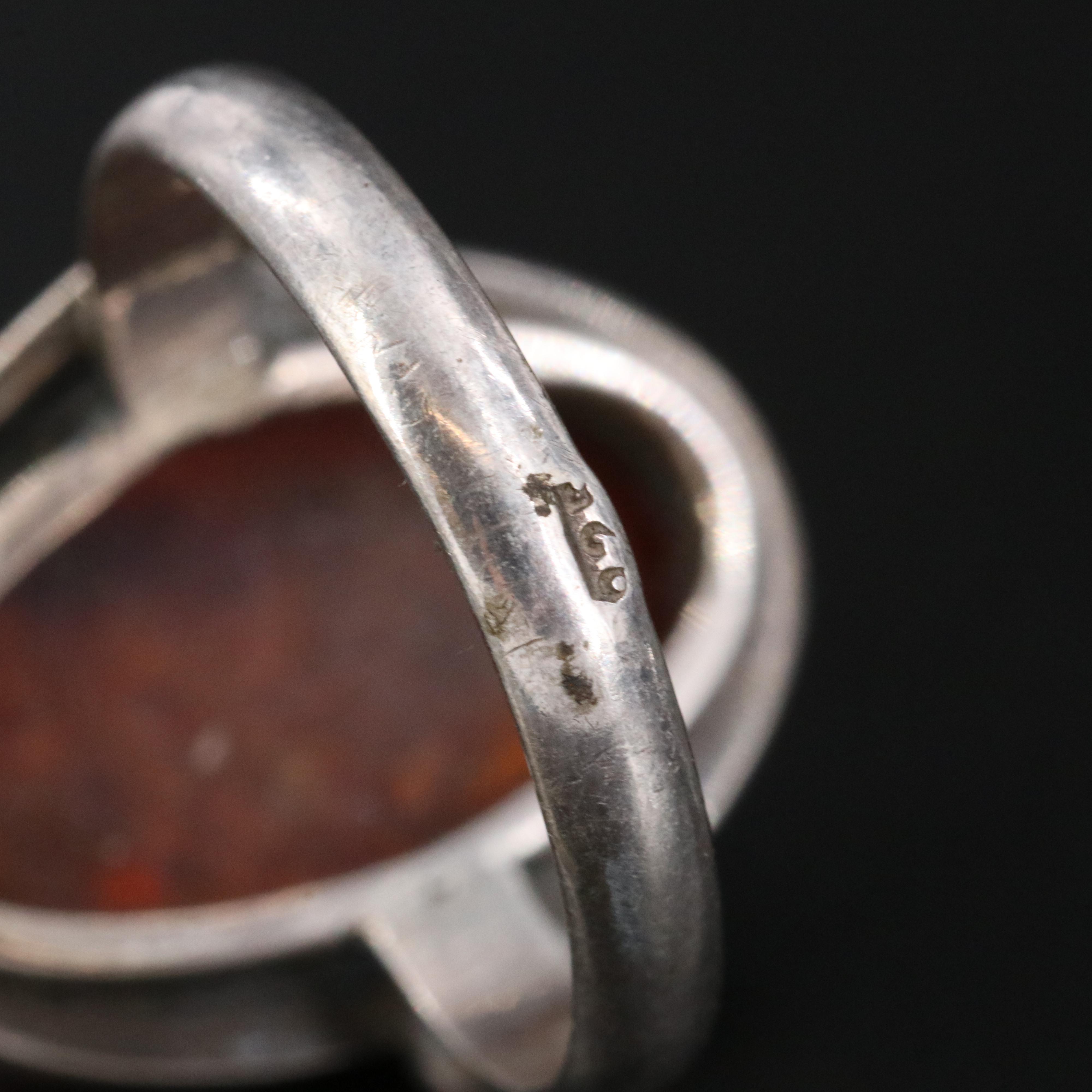 Sterling Amber Ring