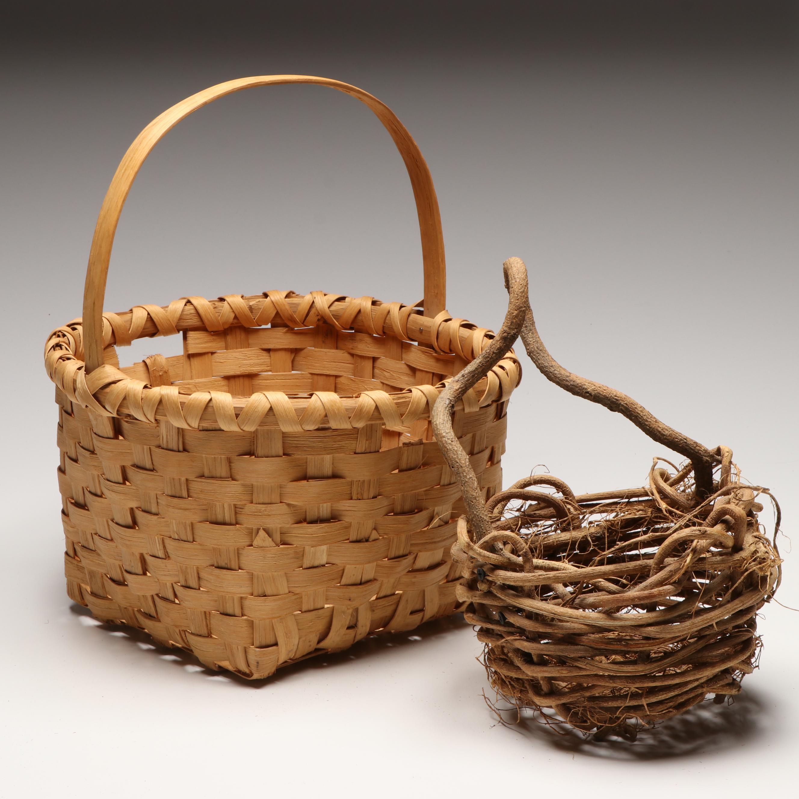 Janice Mangham Koone Georgia Kudzu Basket and Split Oak Basket