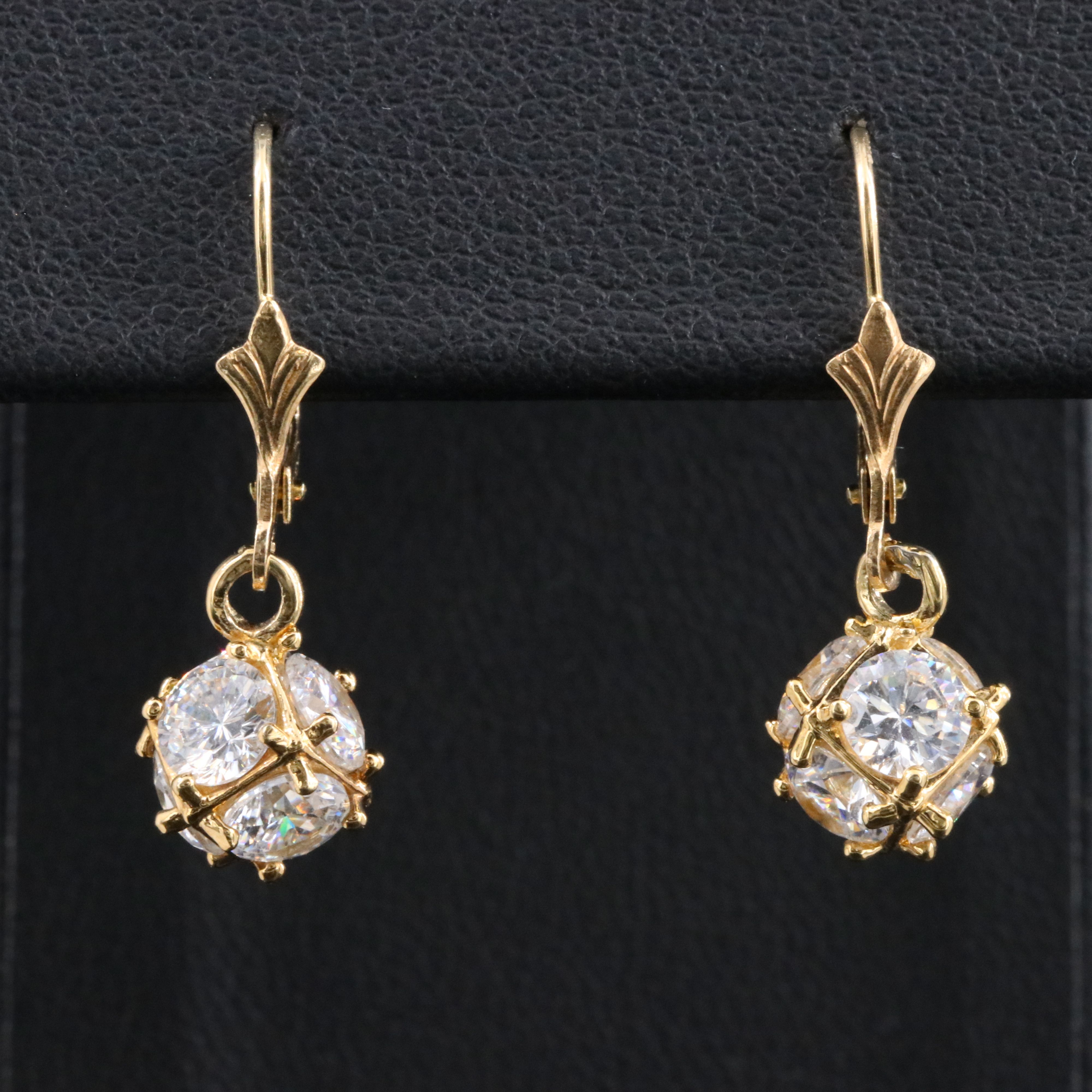 CZ Earrings with 14K Leverbacks