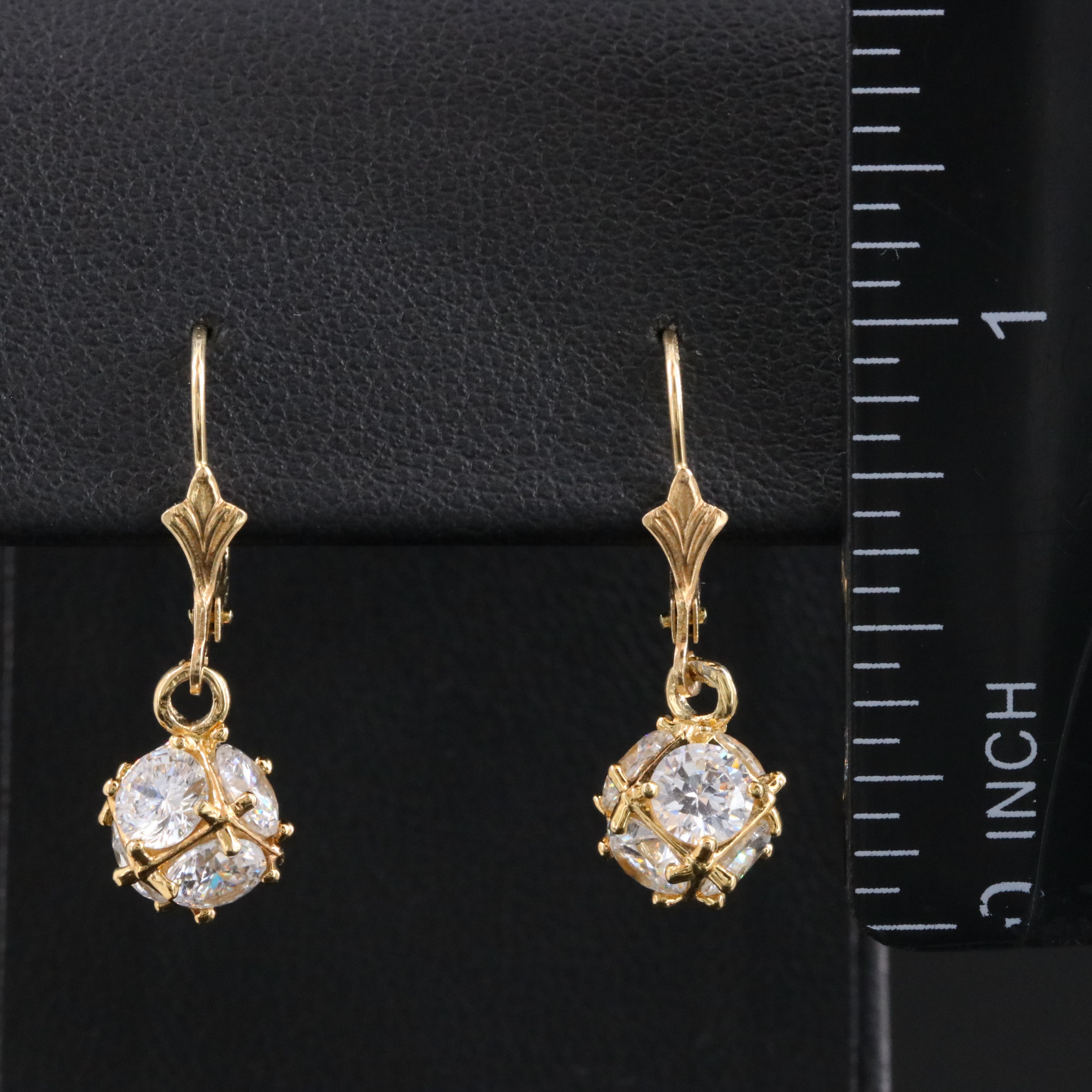 CZ Earrings with 14K Leverbacks