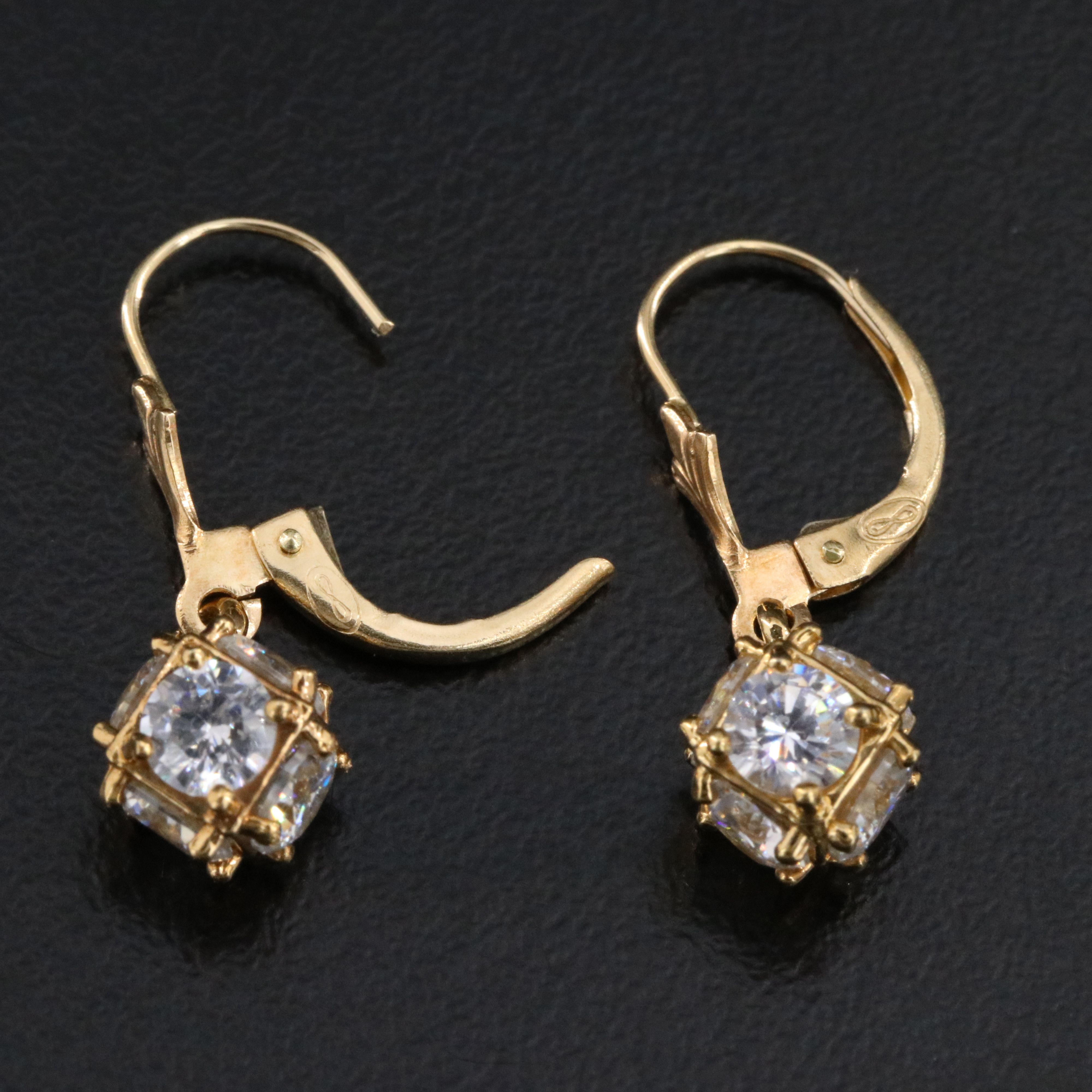 CZ Earrings with 14K Leverbacks