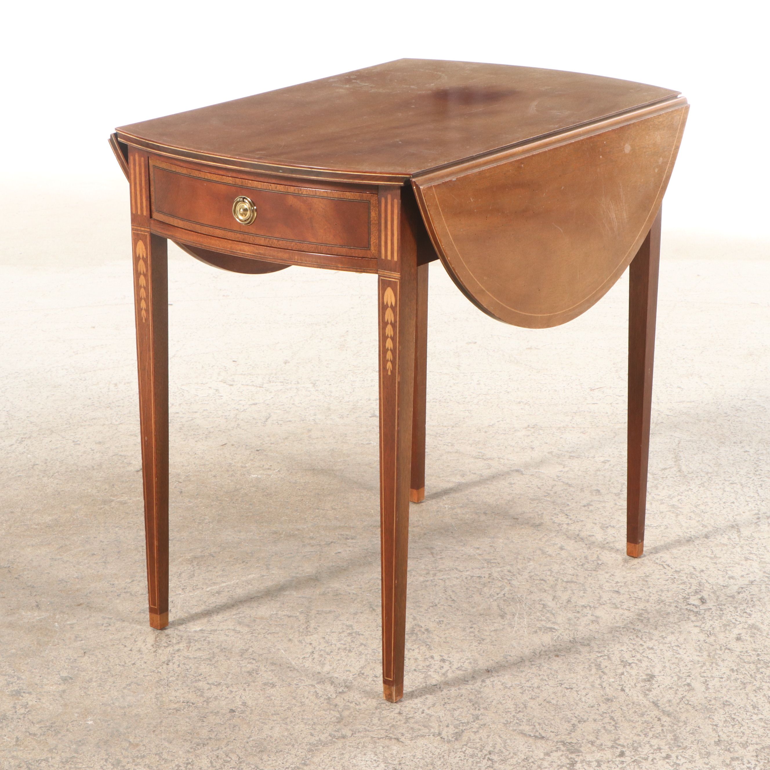 Baker Furniture Federal Style Inlaid Mahogany Pembroke Table