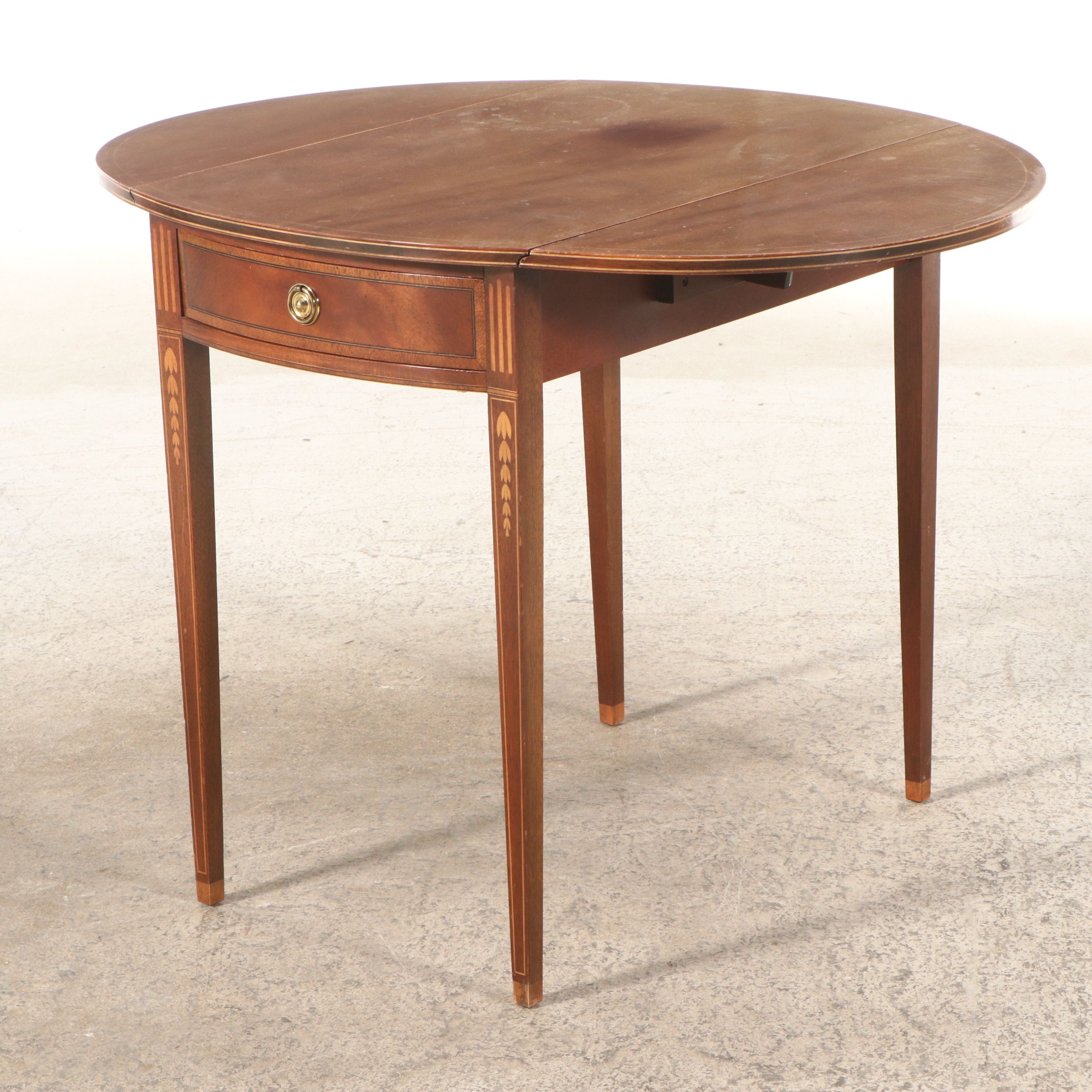 Baker Furniture Federal Style Inlaid Mahogany Pembroke Table