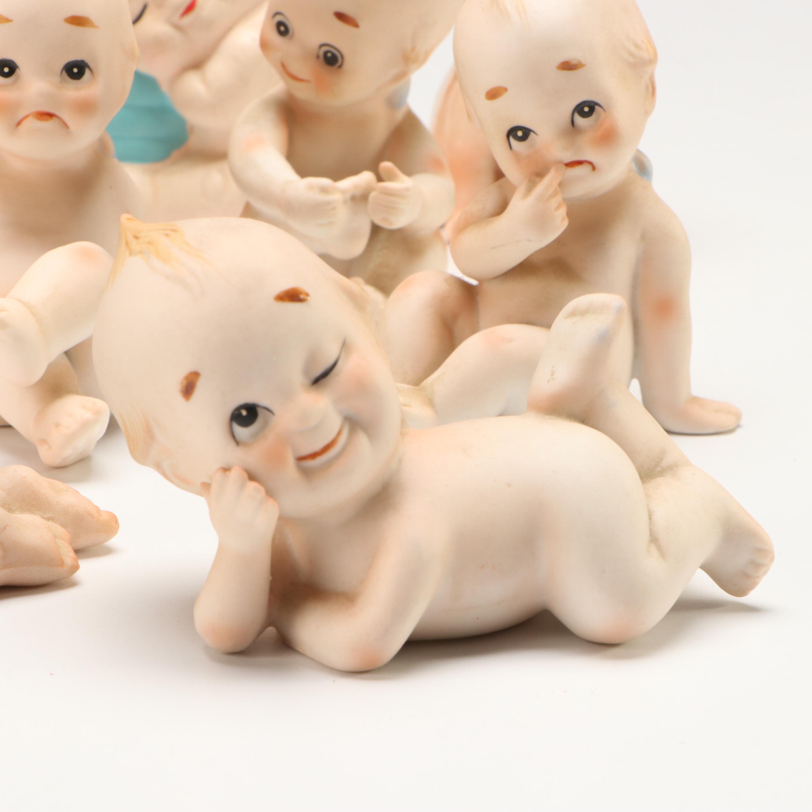 Lefton, Napco with Other Porcelain Baby Figurines, Mid to Late 20th Century