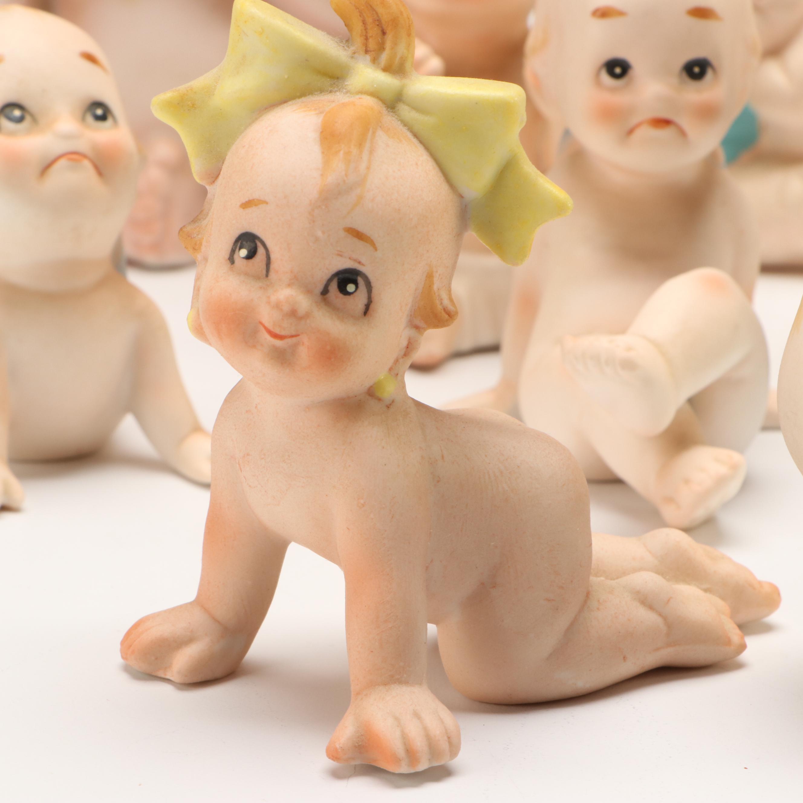 Lefton, Napco with Other Porcelain Baby Figurines, Mid to Late 20th Century