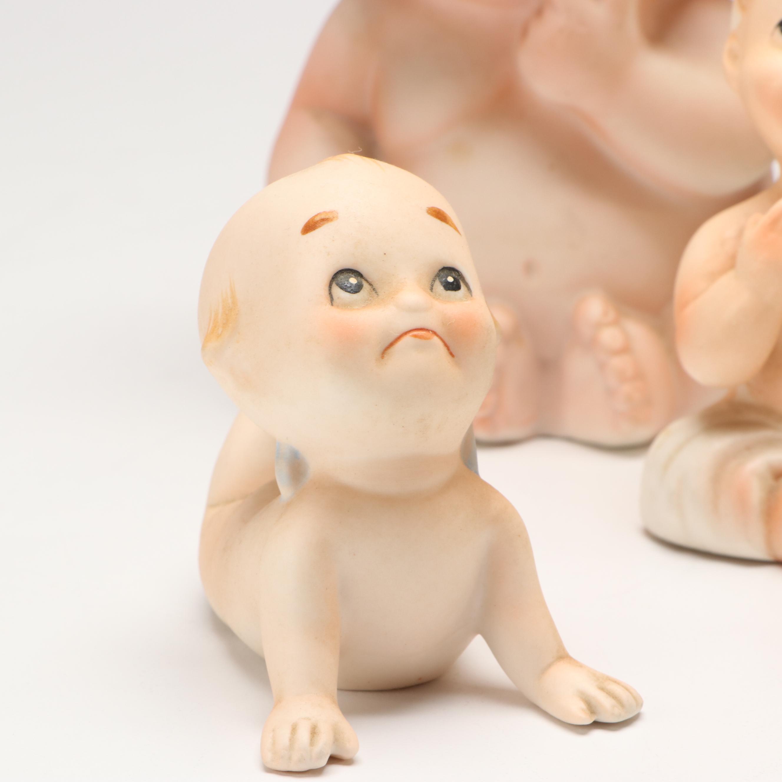 Lefton, Napco with Other Porcelain Baby Figurines, Mid to Late 20th Century