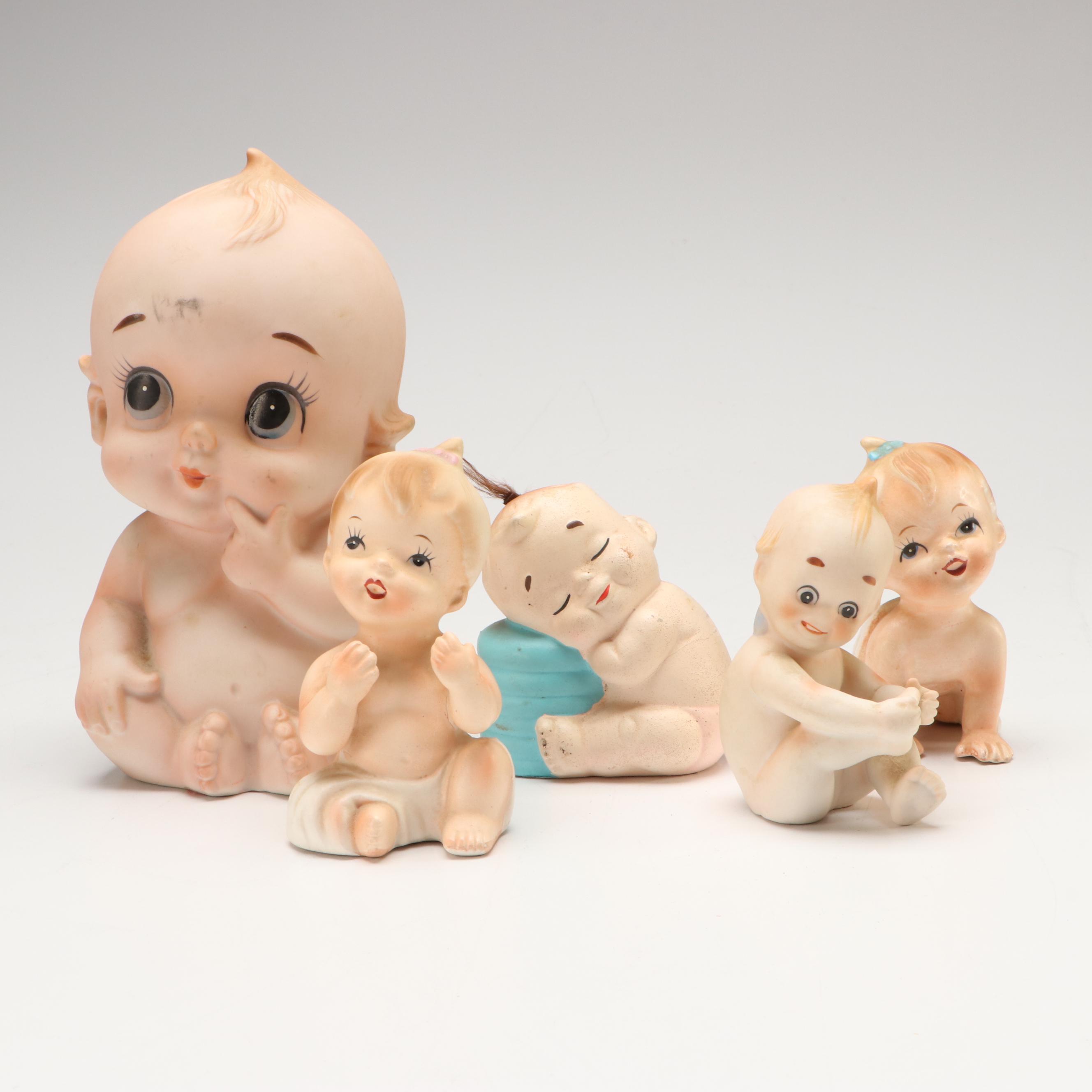 Lefton, Napco with Other Porcelain Baby Figurines, Mid to Late 20th Century