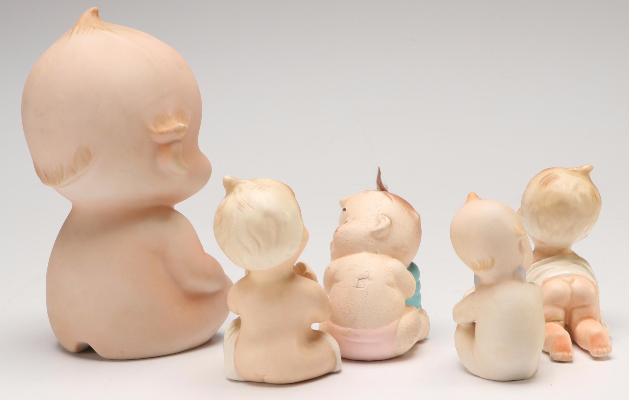 Lefton, Napco with Other Porcelain Baby Figurines, Mid to Late 20th Century