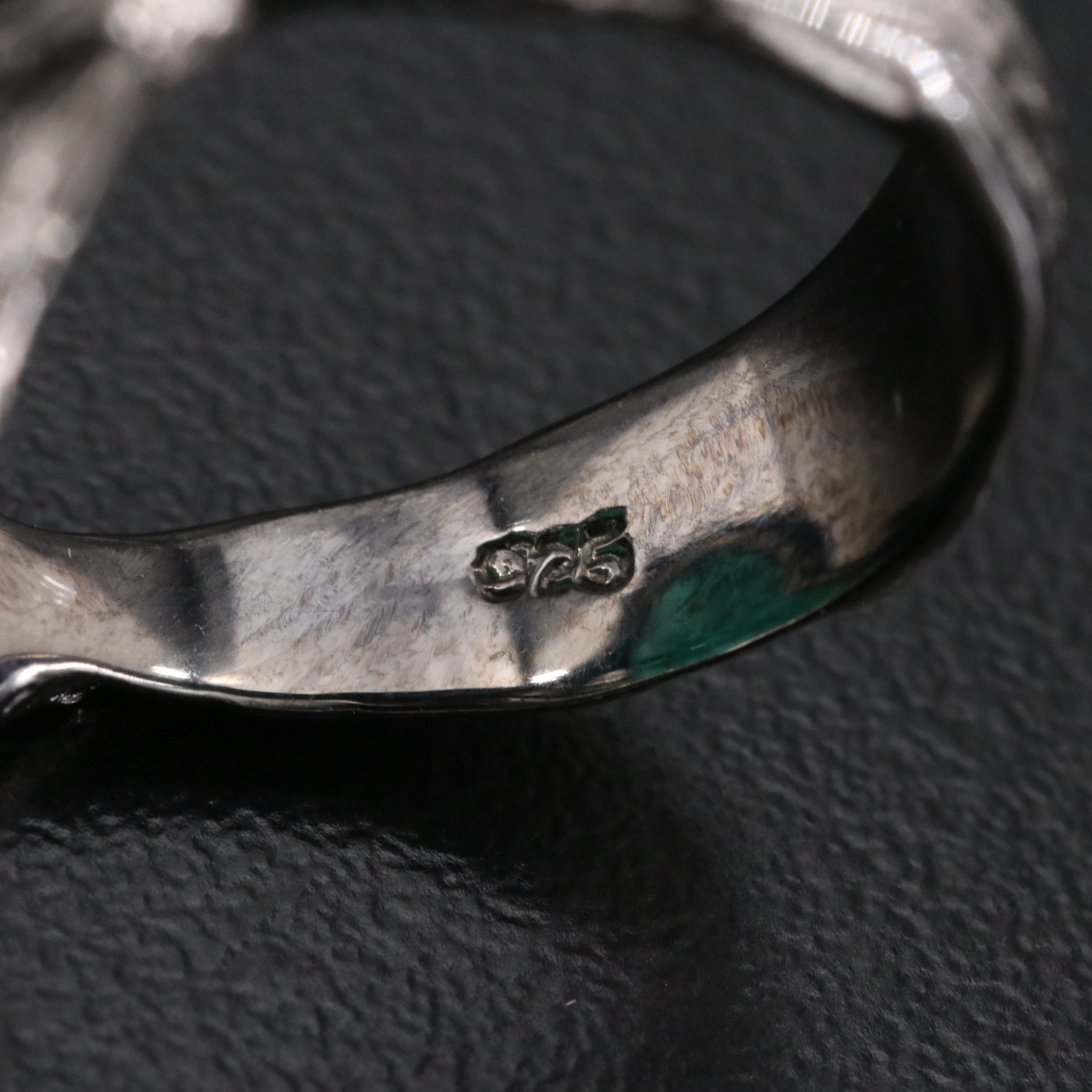 Sterling Aventurine and CZ Ring