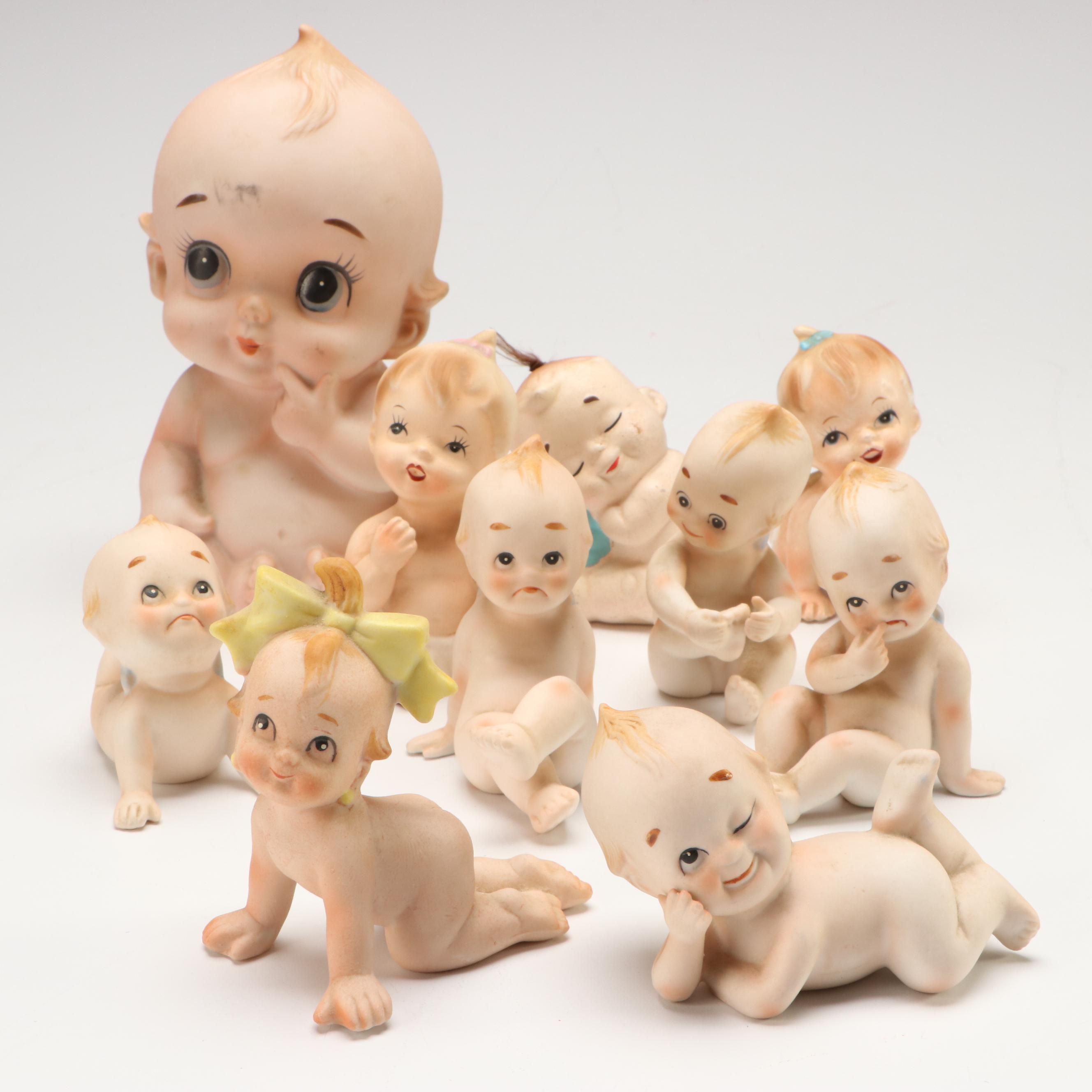 Lefton, Napco with Other Porcelain Baby Figurines, Mid to Late 20th Century