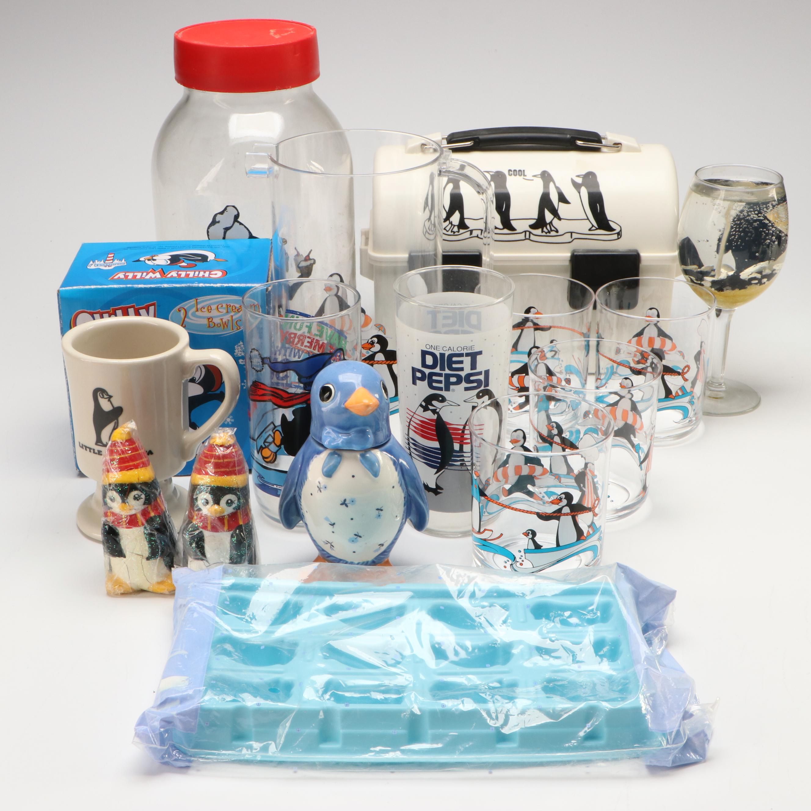 Pepsi Memorabilia and Penguin-Themed Jars, Glasses and Candles