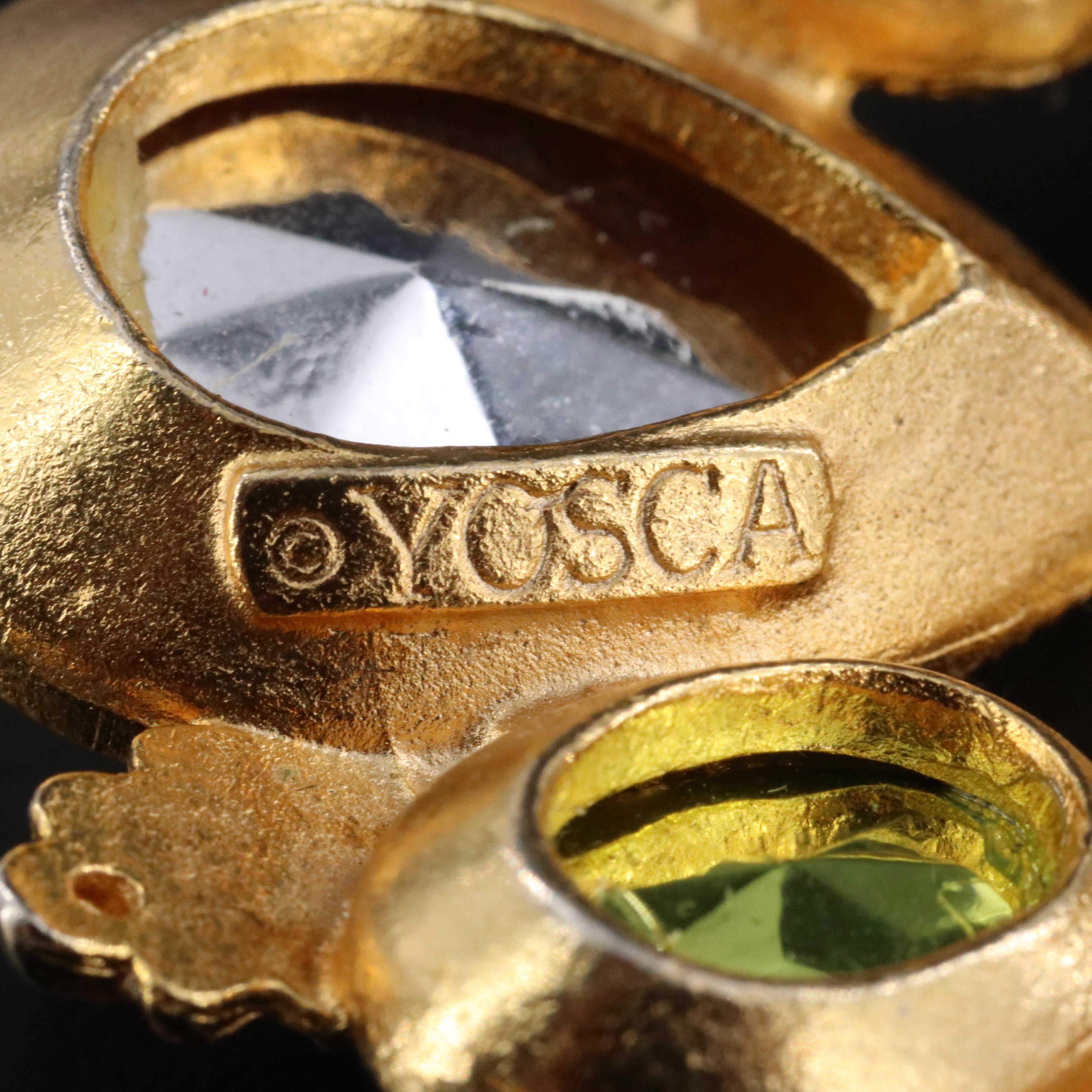 Yosca Large Size Glass Brooch Vintage