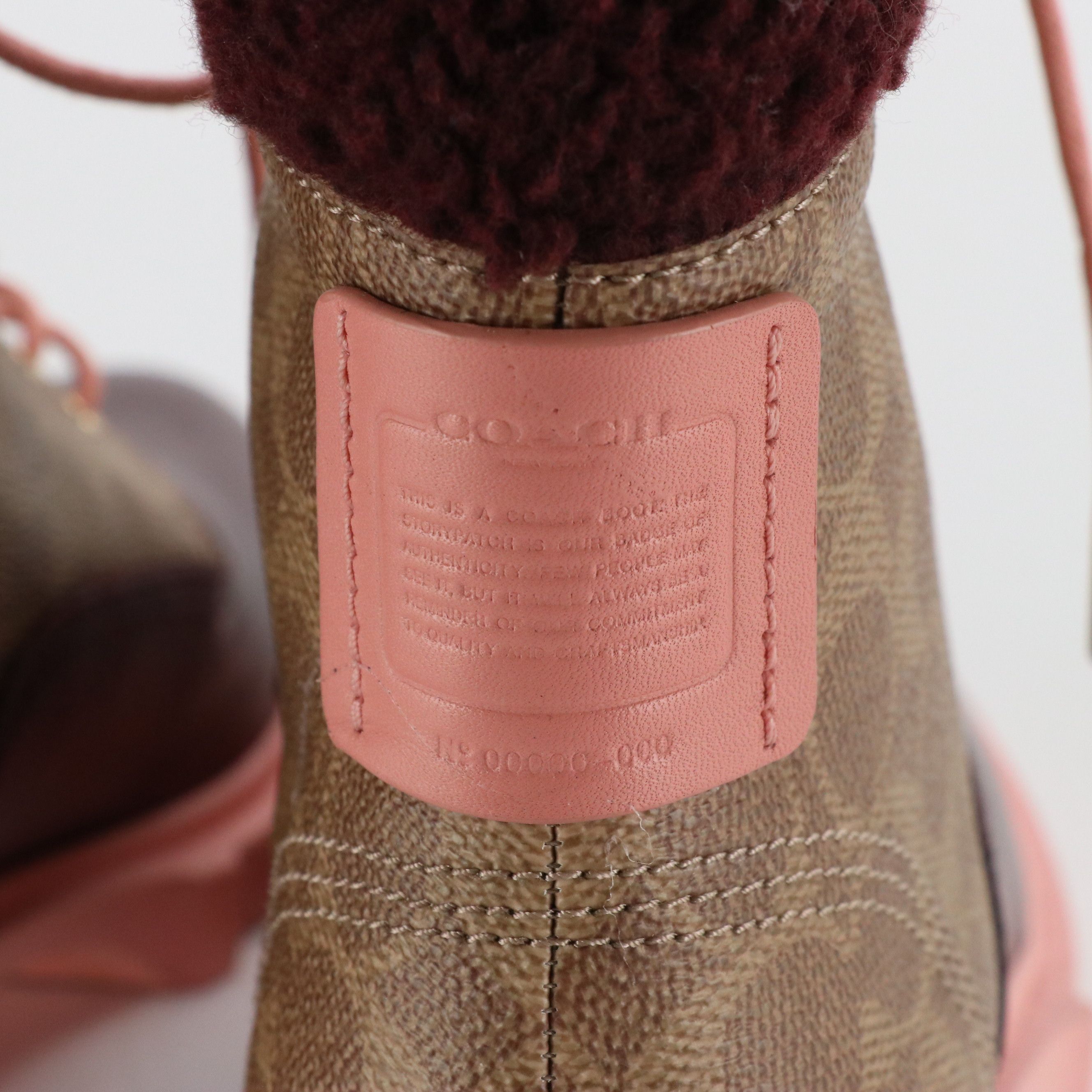 Coach Lorimer Bootie C5917 in Signature Coated Canvas/Leather/Shearling