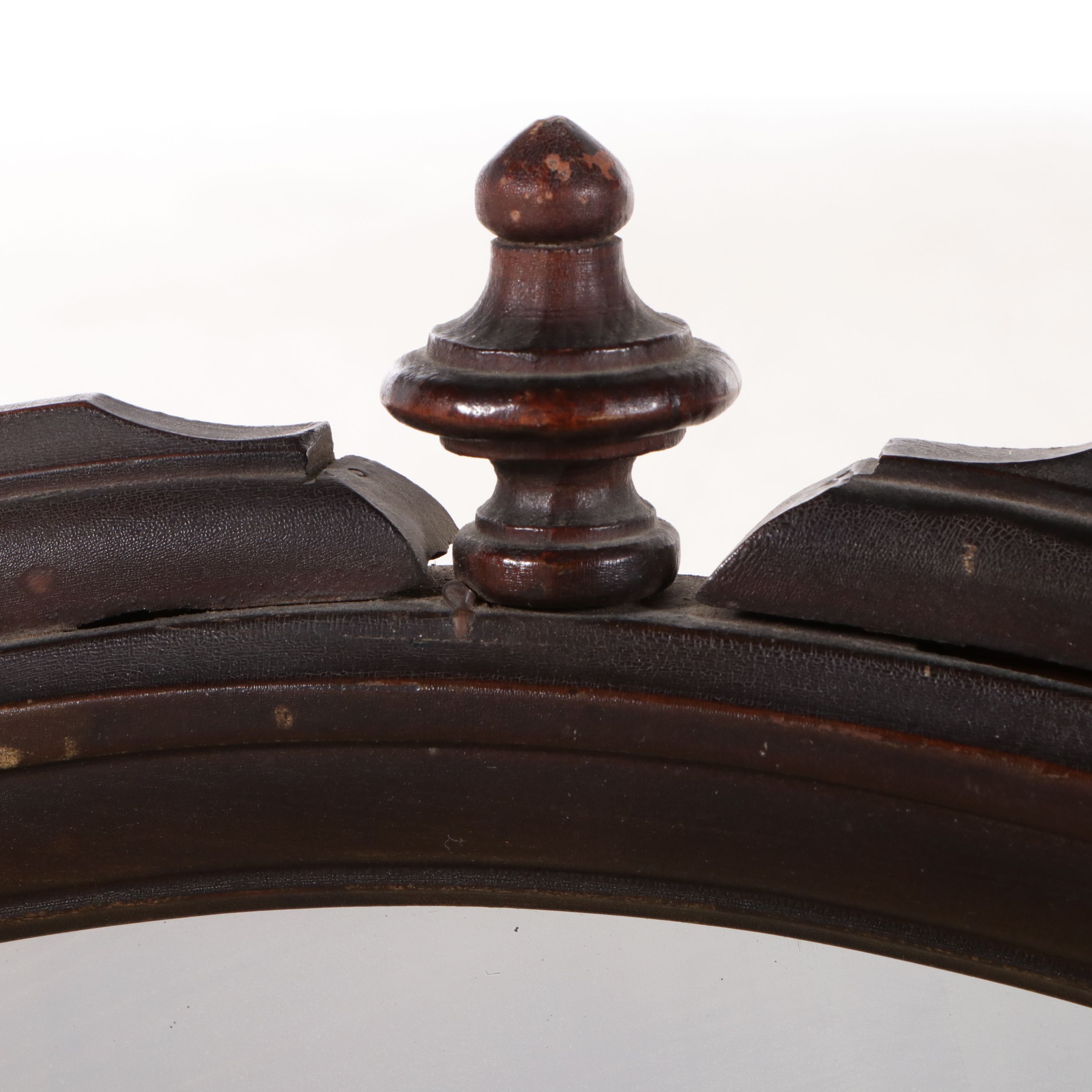 Hepplewhite Style Walnut Finish Shield Shaped Wall Mirror, Early 20th Century