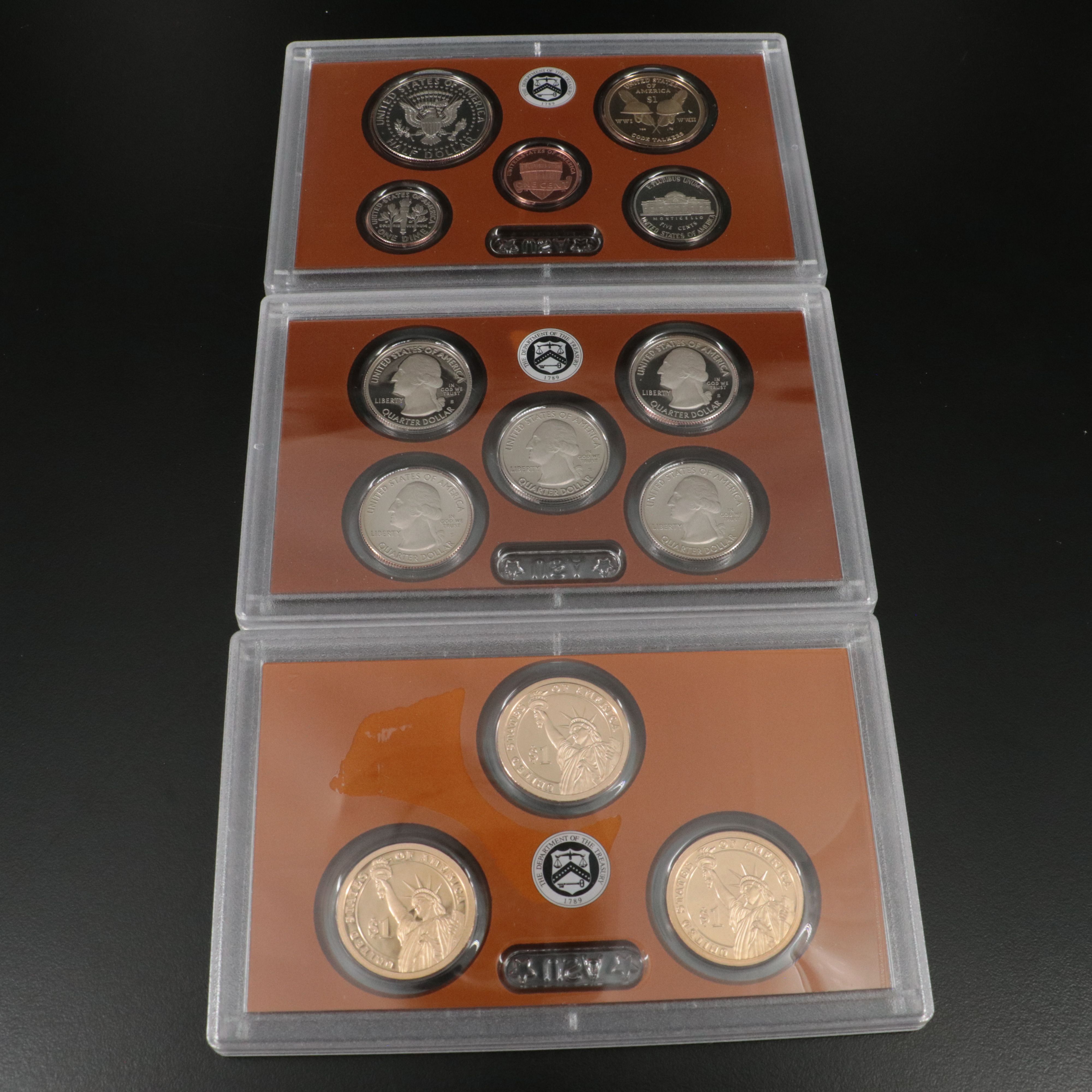 Three Different Modern U. S. Proof Sets