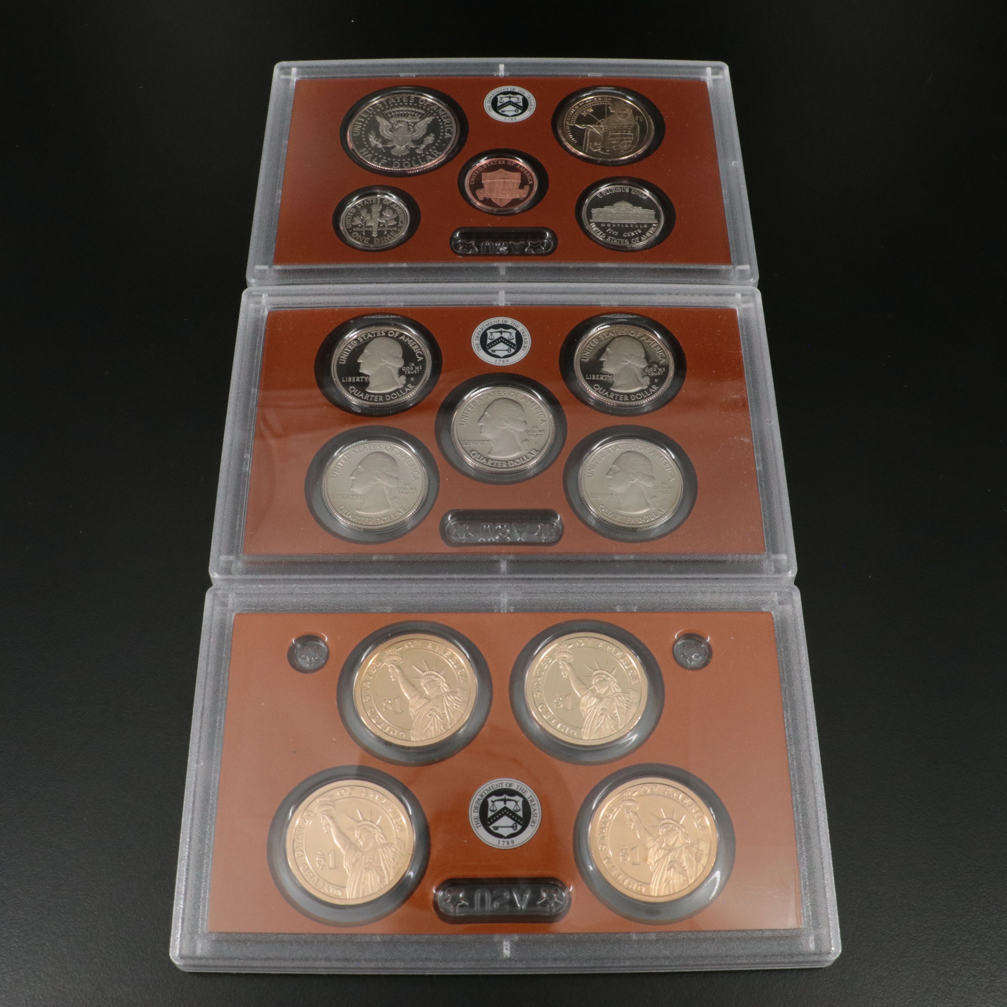 Three Different Modern U. S. Proof Sets