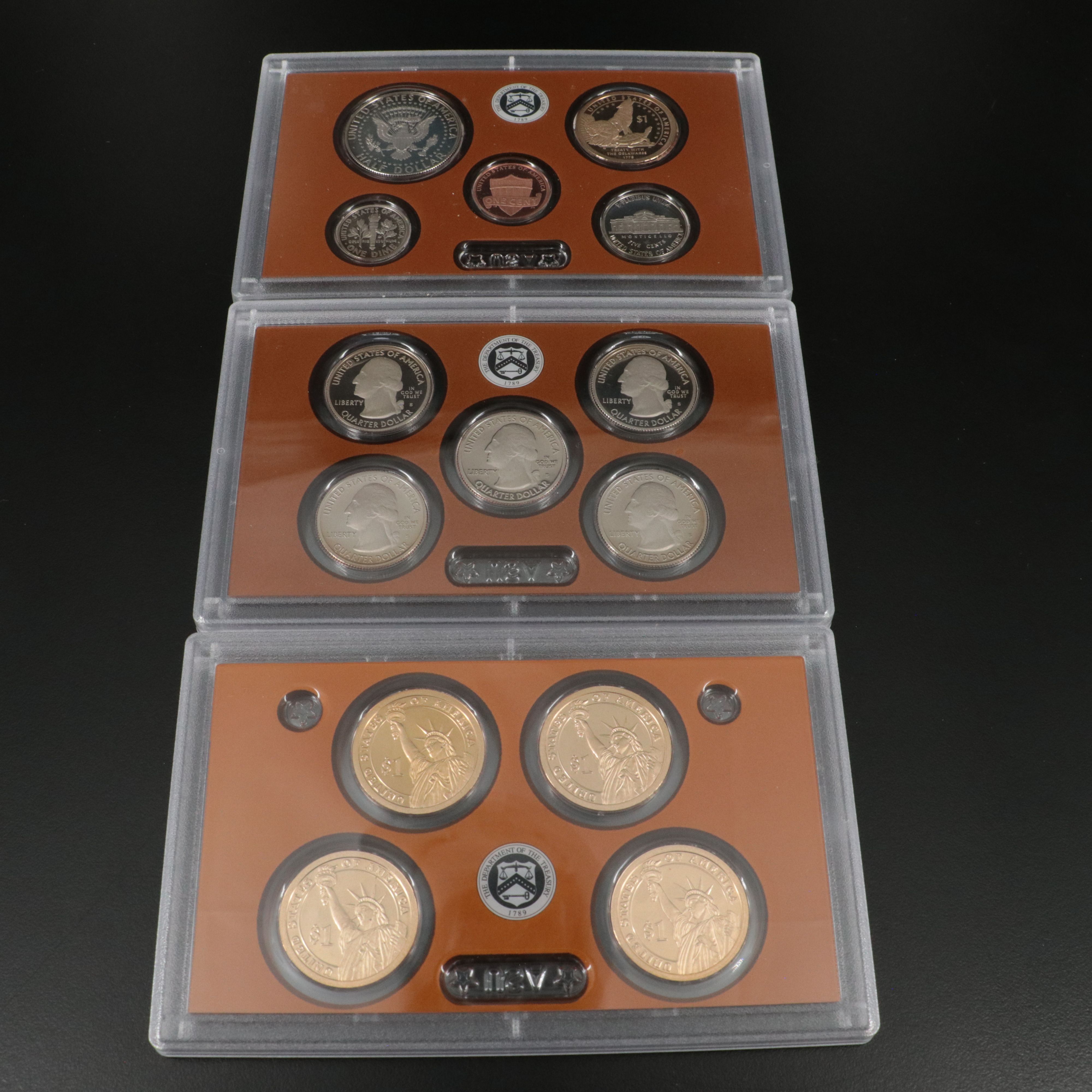 Three Different Modern U. S. Proof Sets