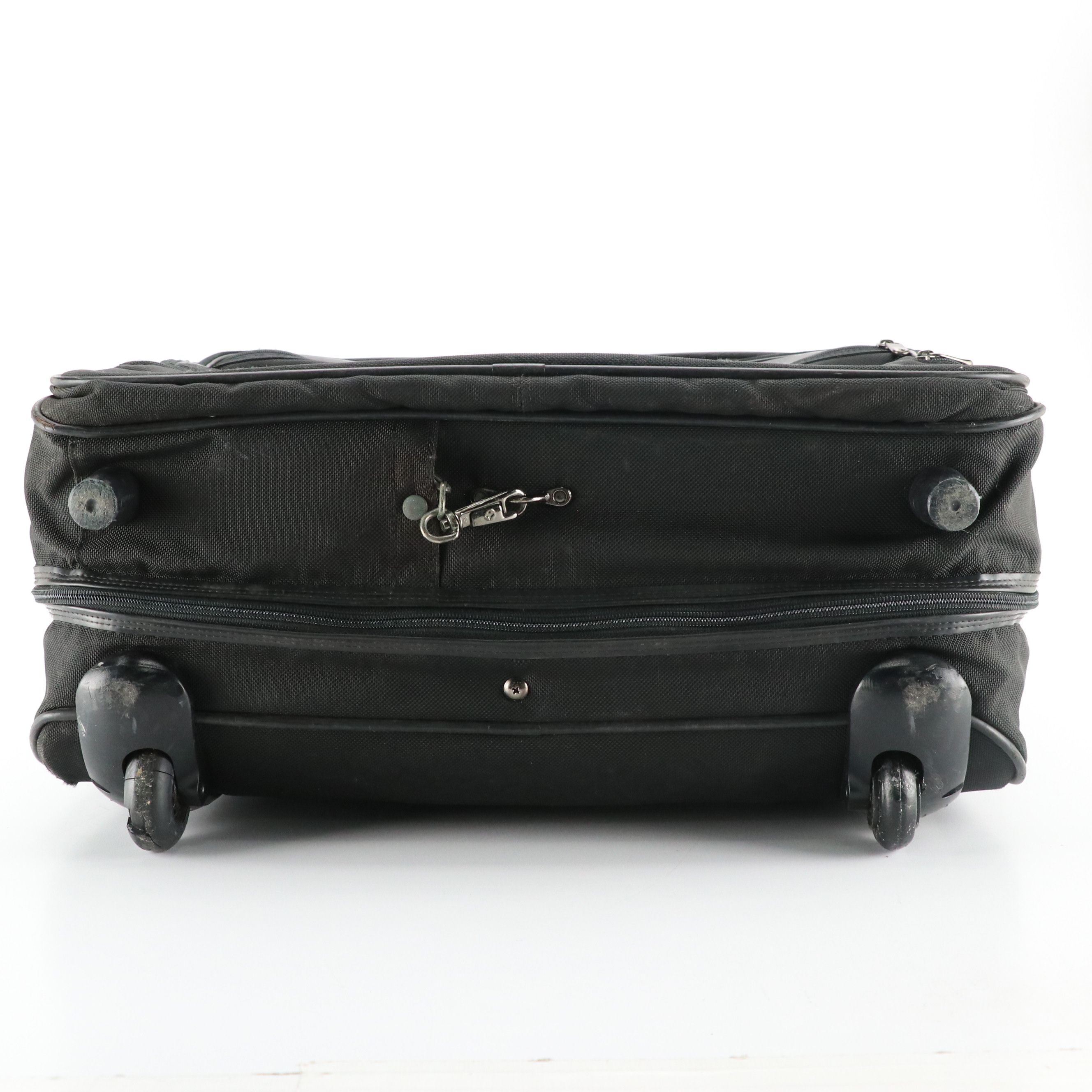 Hartmann Black Nylon Carry-On Luggage and Rolling Garment Bag