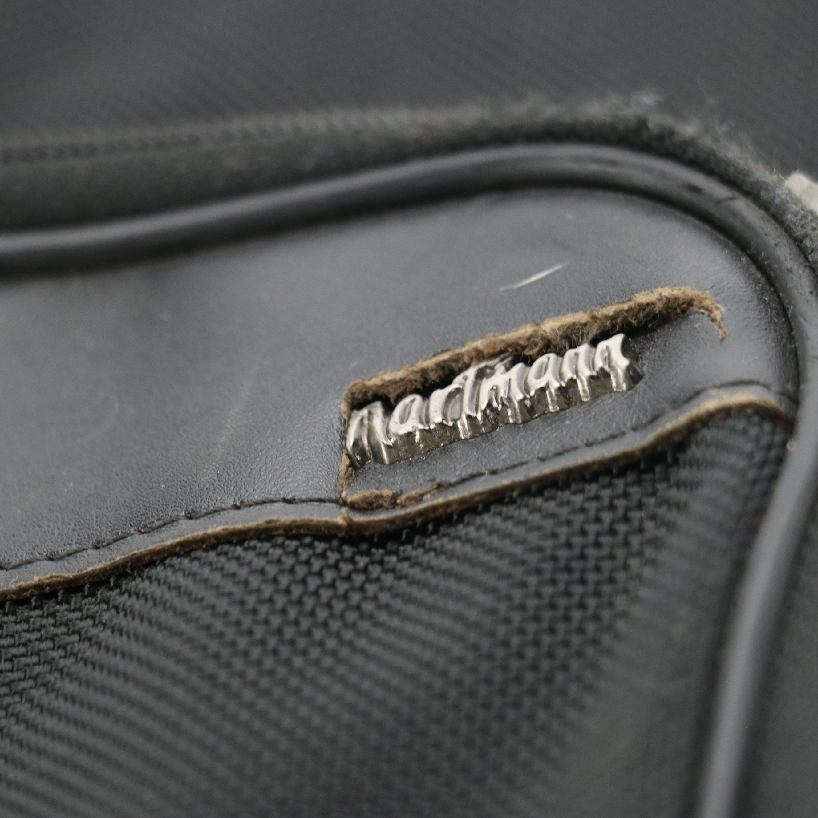 Hartmann Black Nylon Carry-On Luggage and Rolling Garment Bag