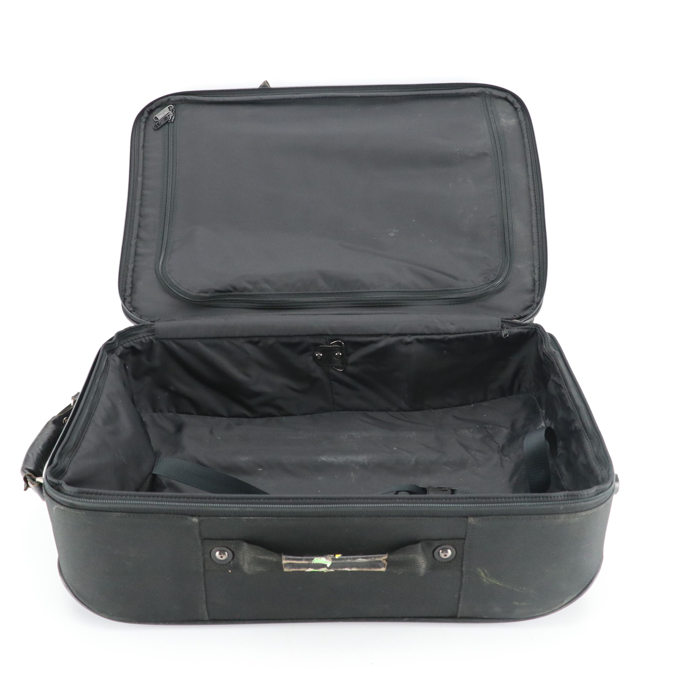 Hartmann Black Nylon Carry-On Luggage and Rolling Garment Bag