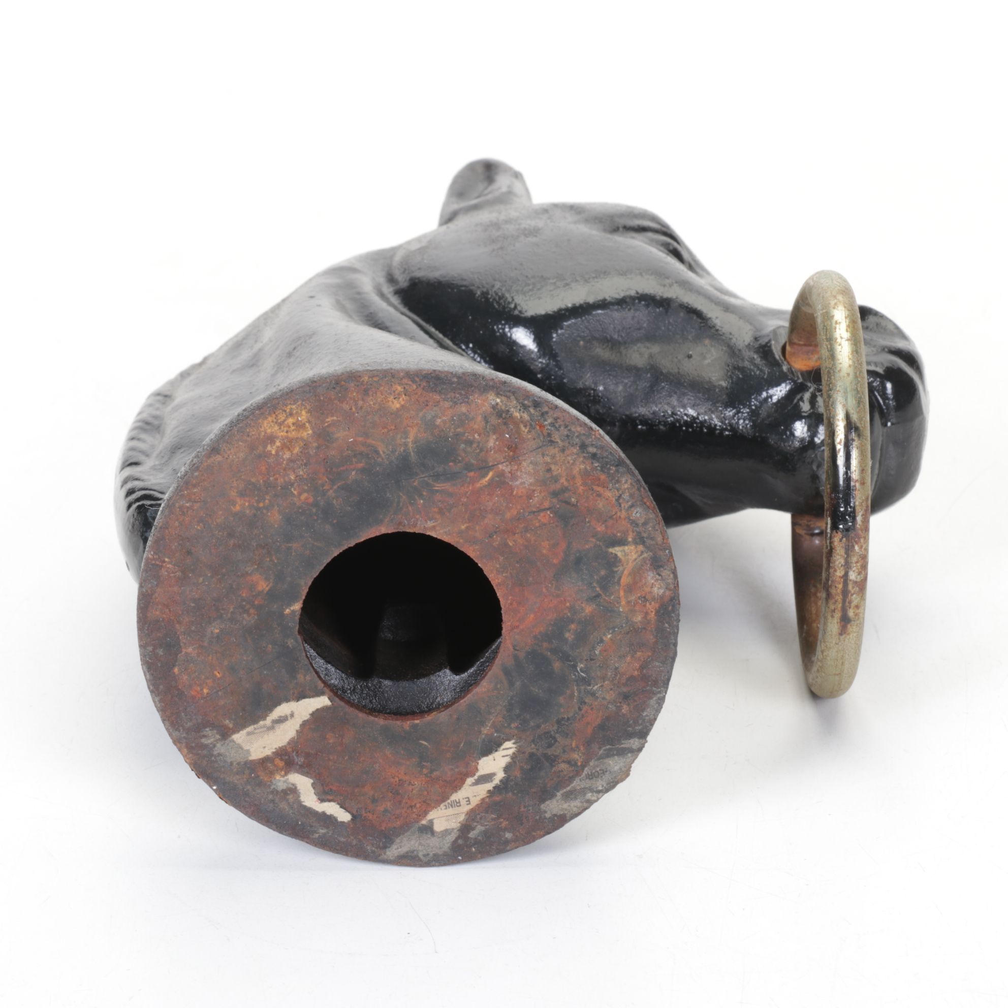 Cast Iron Horse Head Hitching Post Finial with Hitch Ring