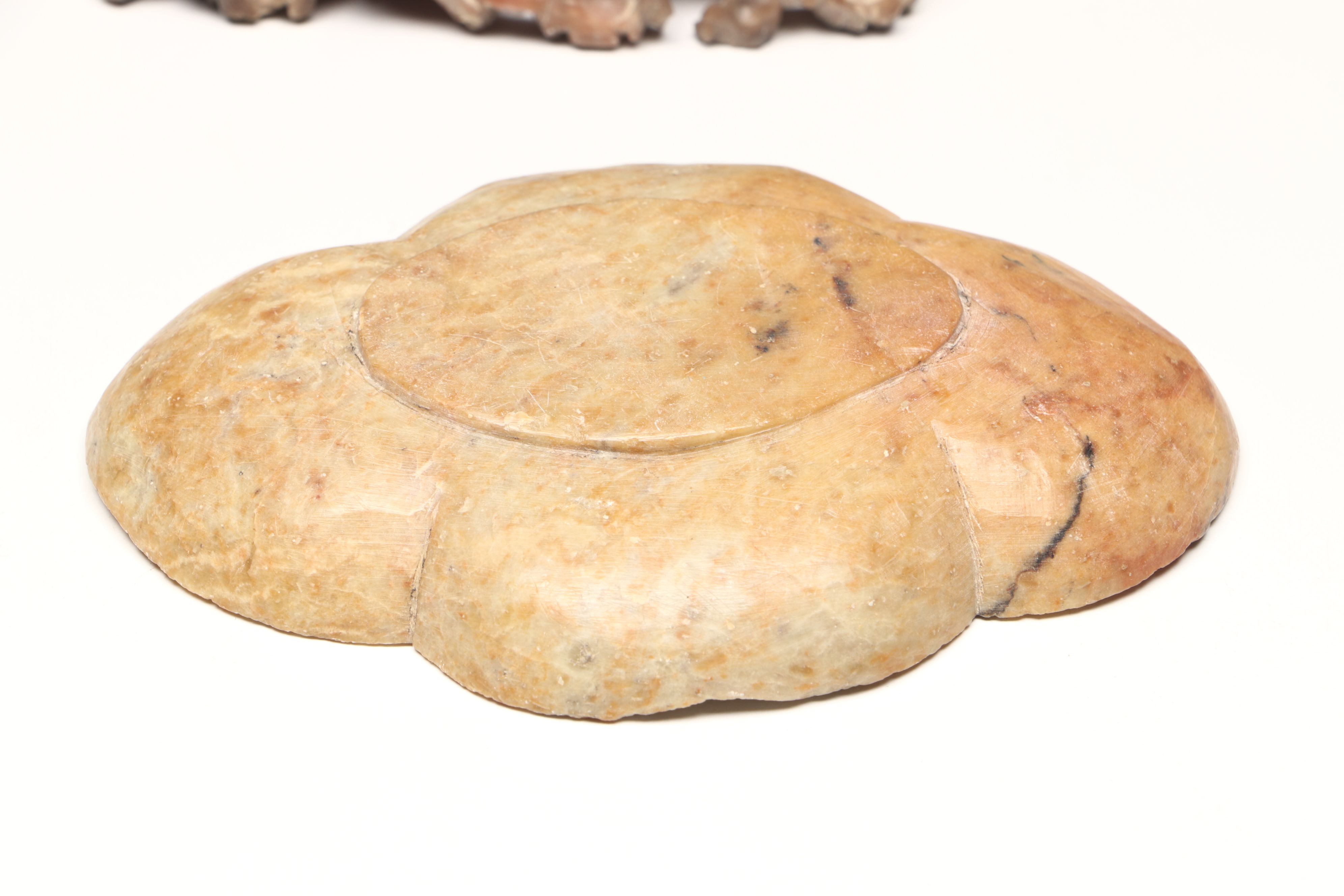 Carved Soapstone Brush Pots and Ashtray