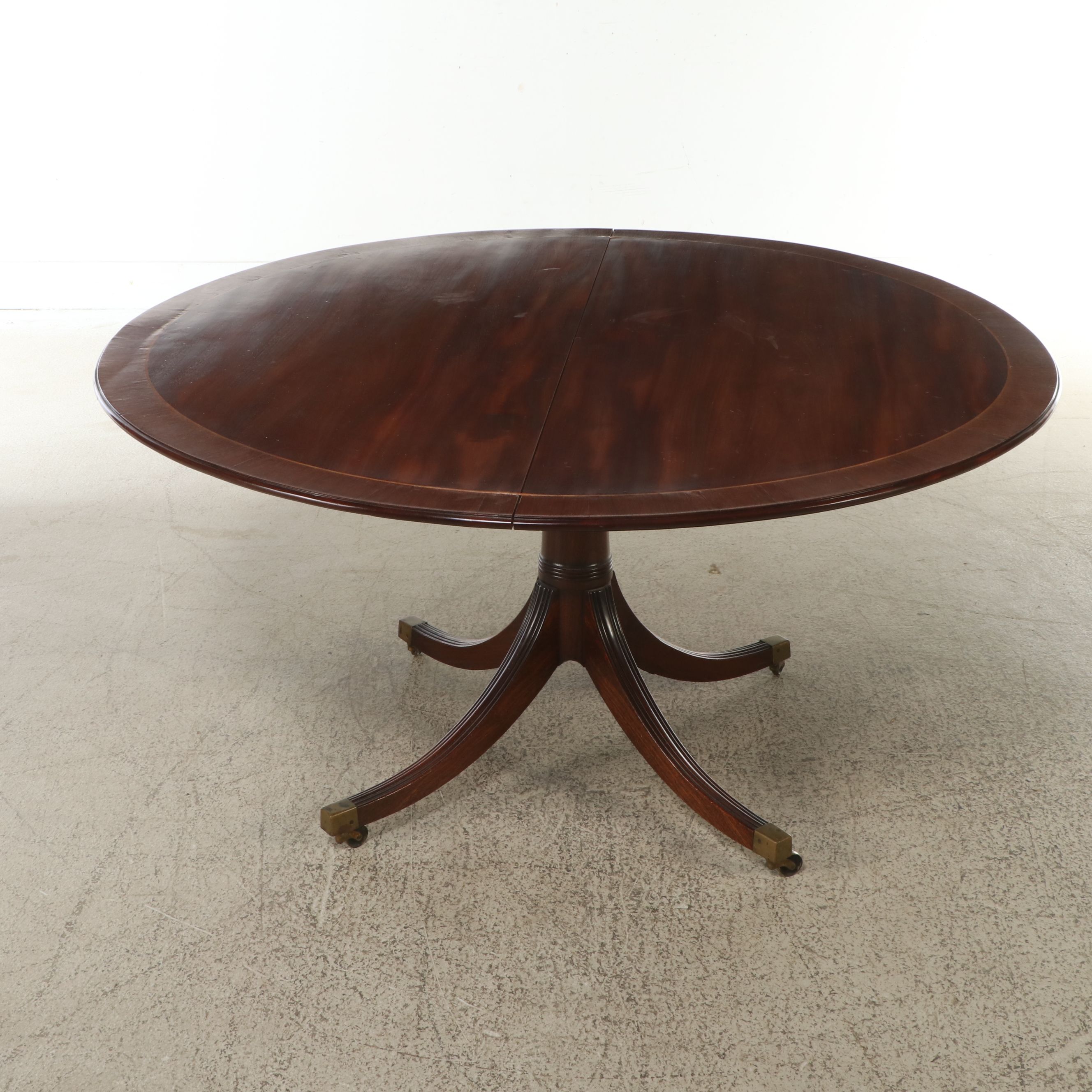 Regency Style Tilt-Top Breakfast Table with String Inlay and Coordinating Chairs