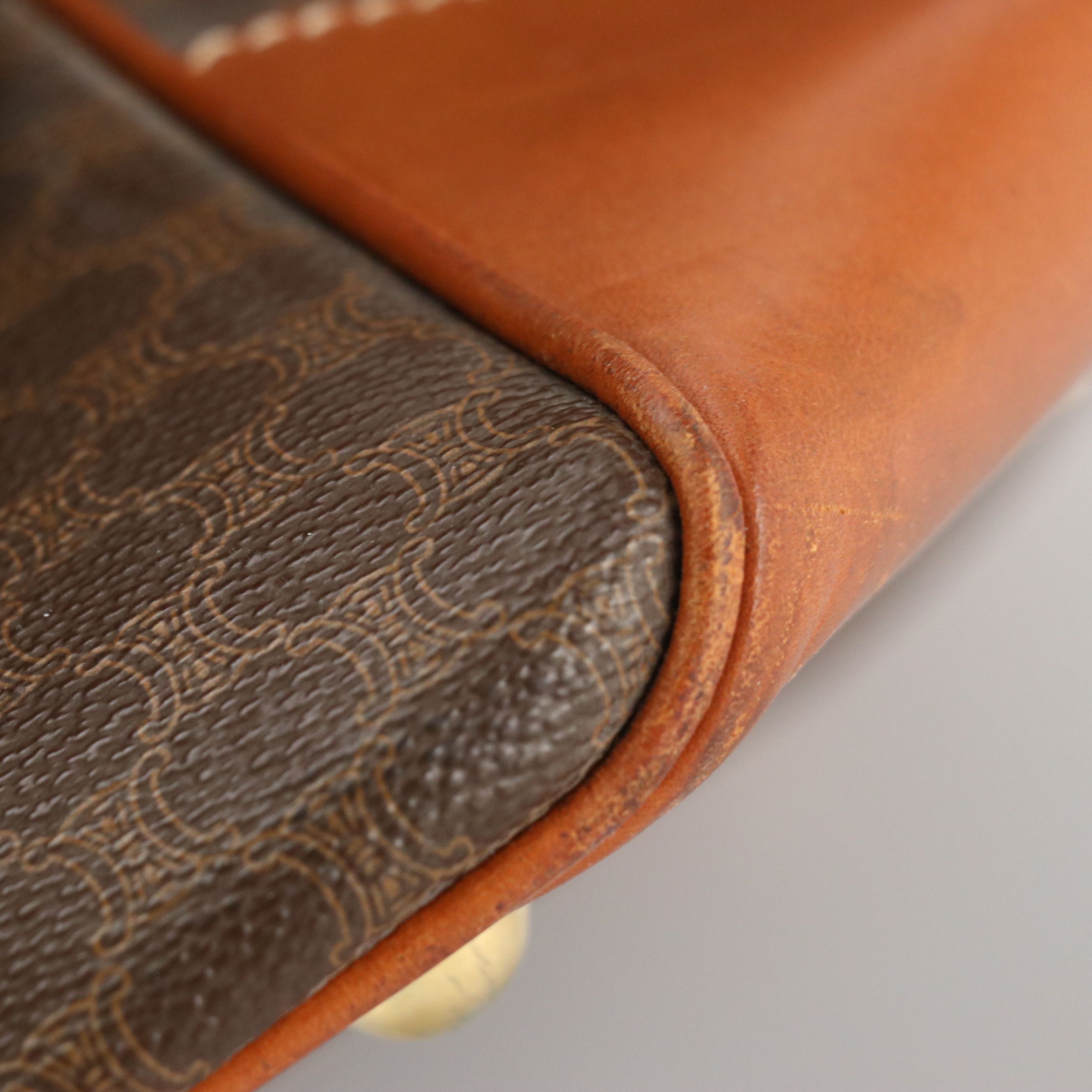 Celine Large Travel Duffle in Macadam Canvas and Leather