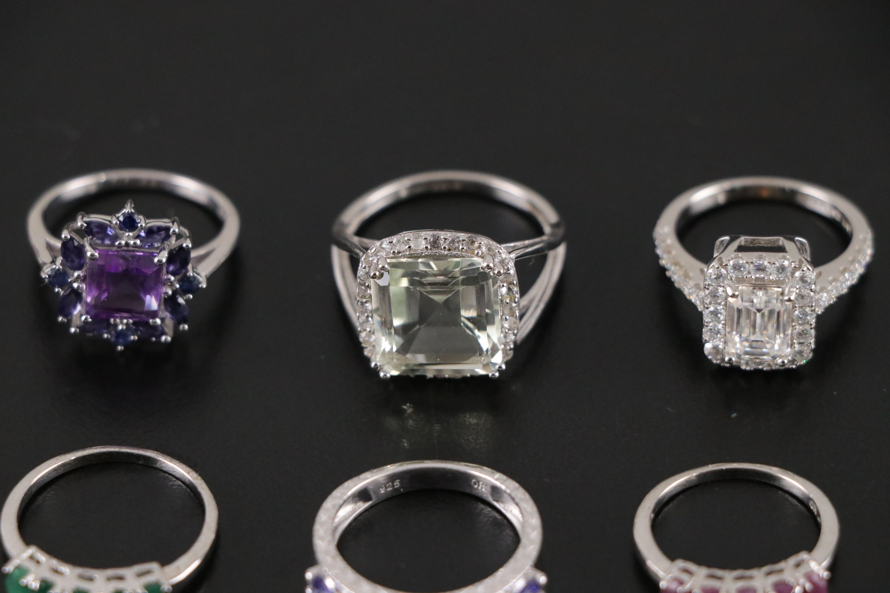 14 Assorted Sterling Silver Rings, Necklaces and Earrings