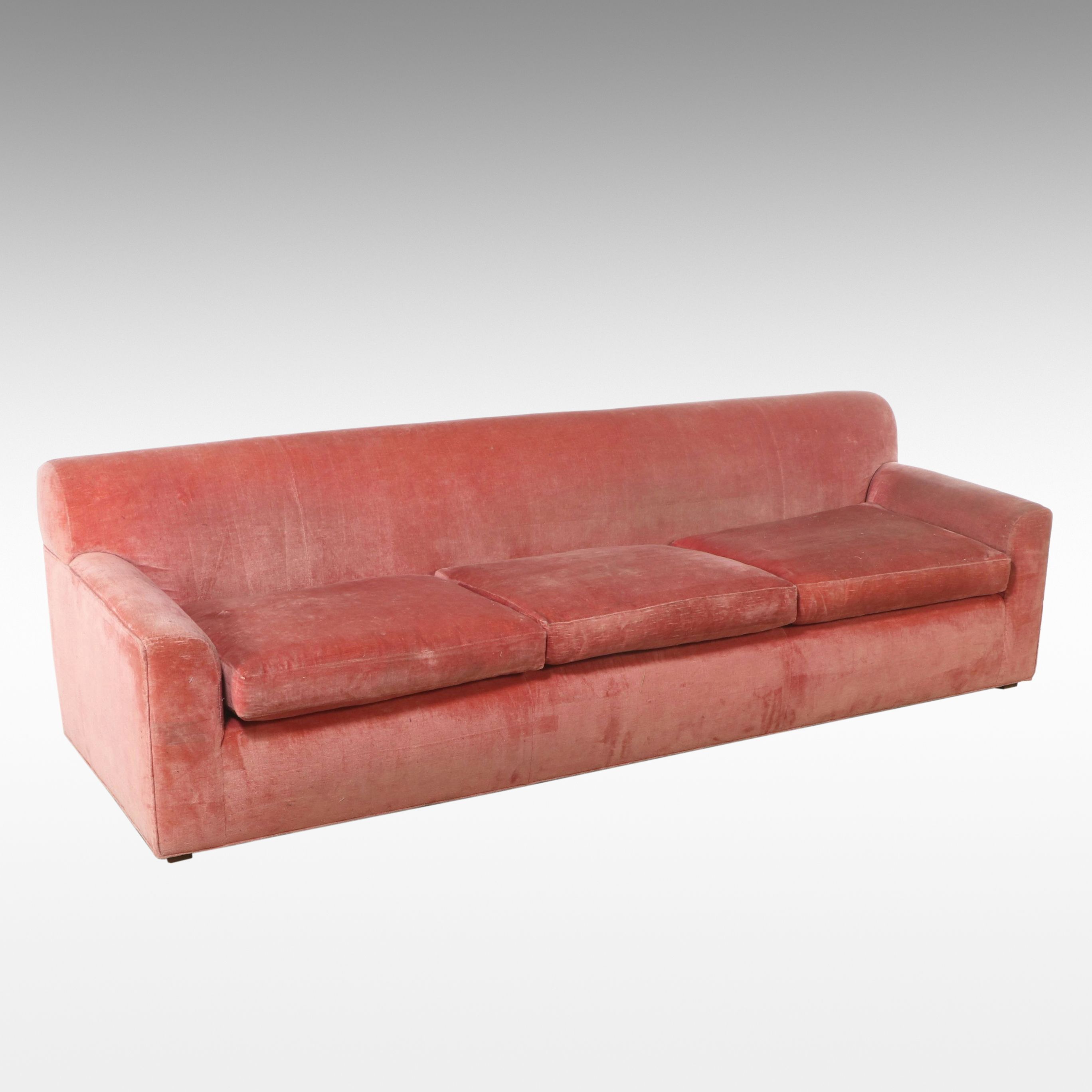 Coral Velvet Upholstered Sofa