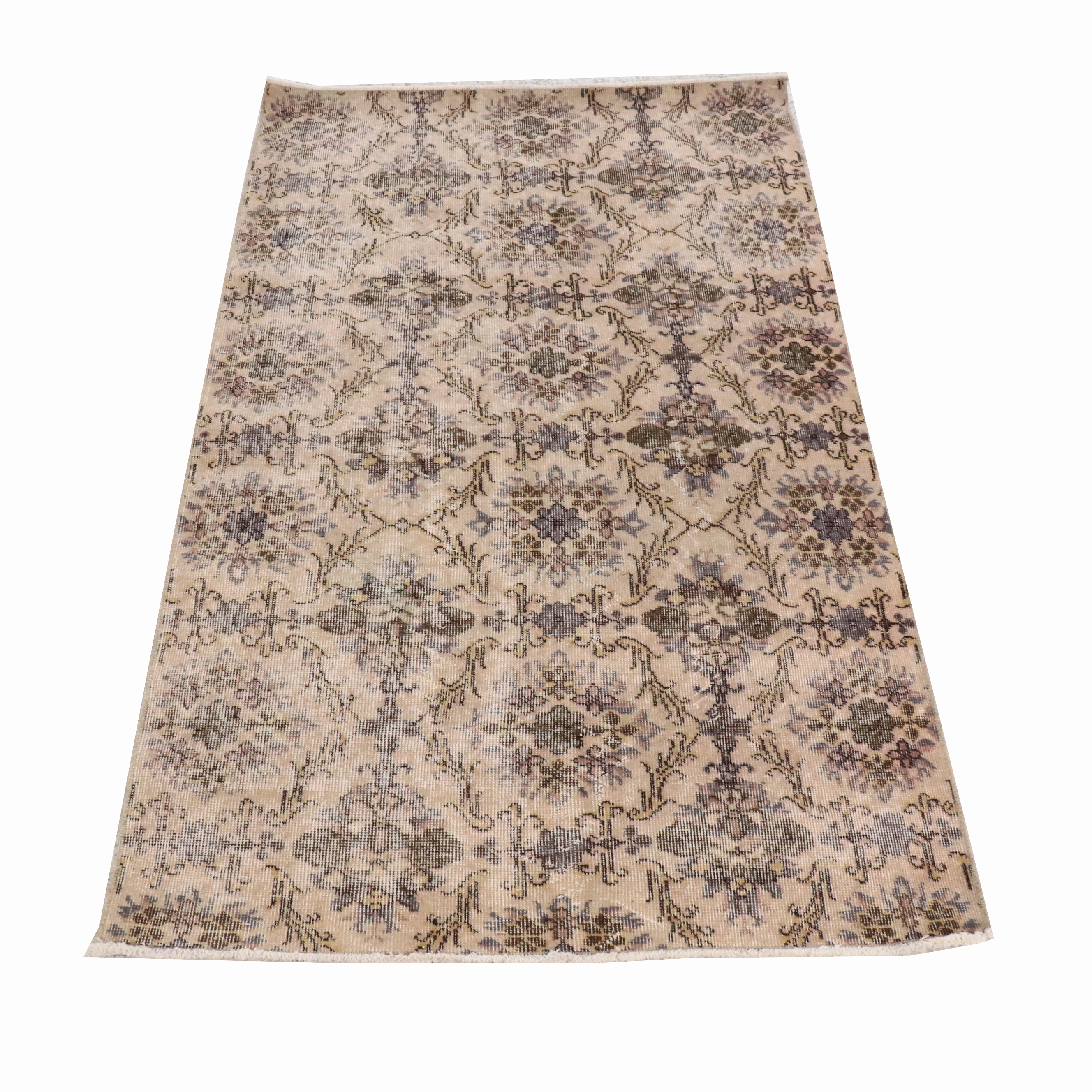 4' x 6'8 Hand-Knotted Persian Floral Style Area Rug