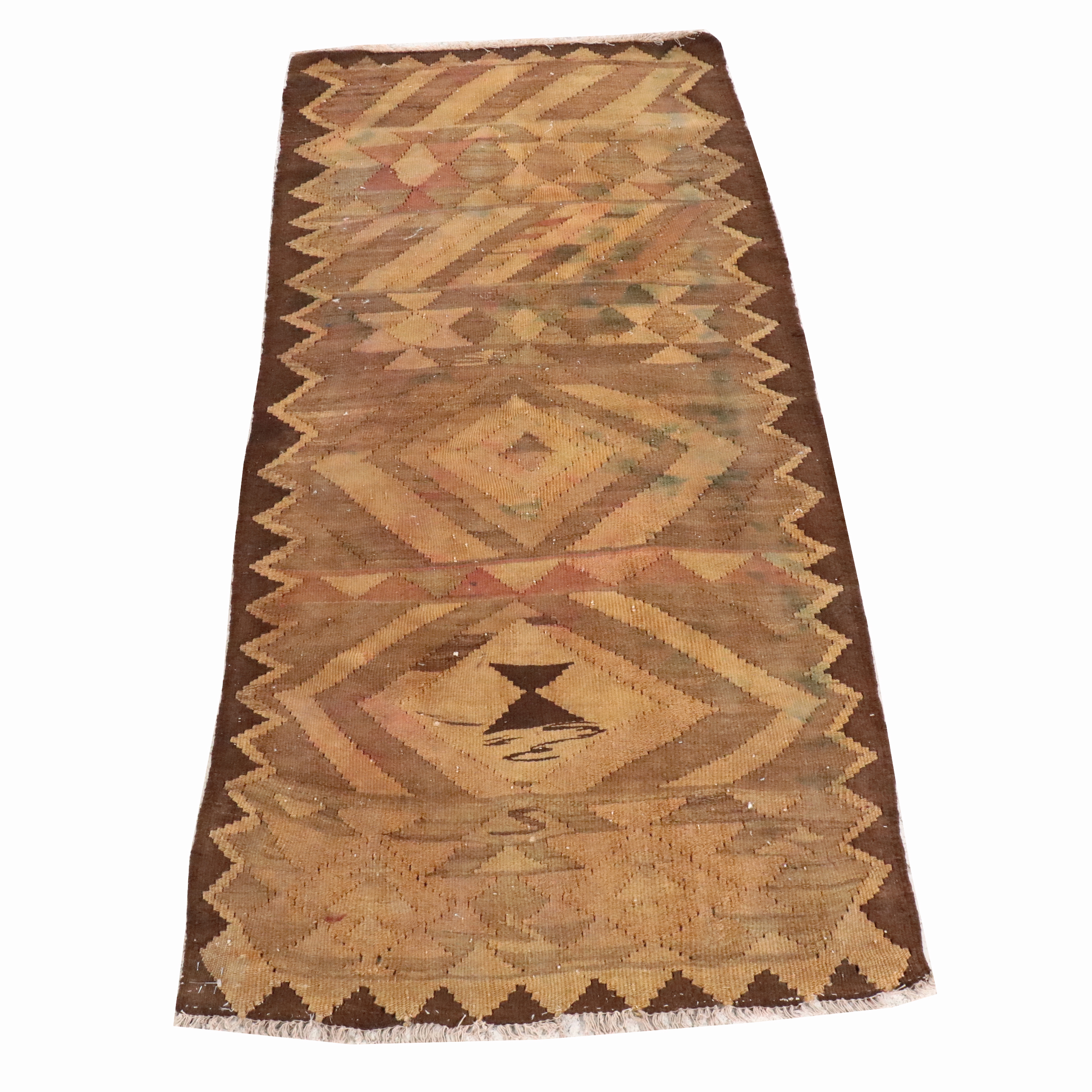 3'3 x 6'11 Handwoven Turkish Bergama Kilim Area Rug