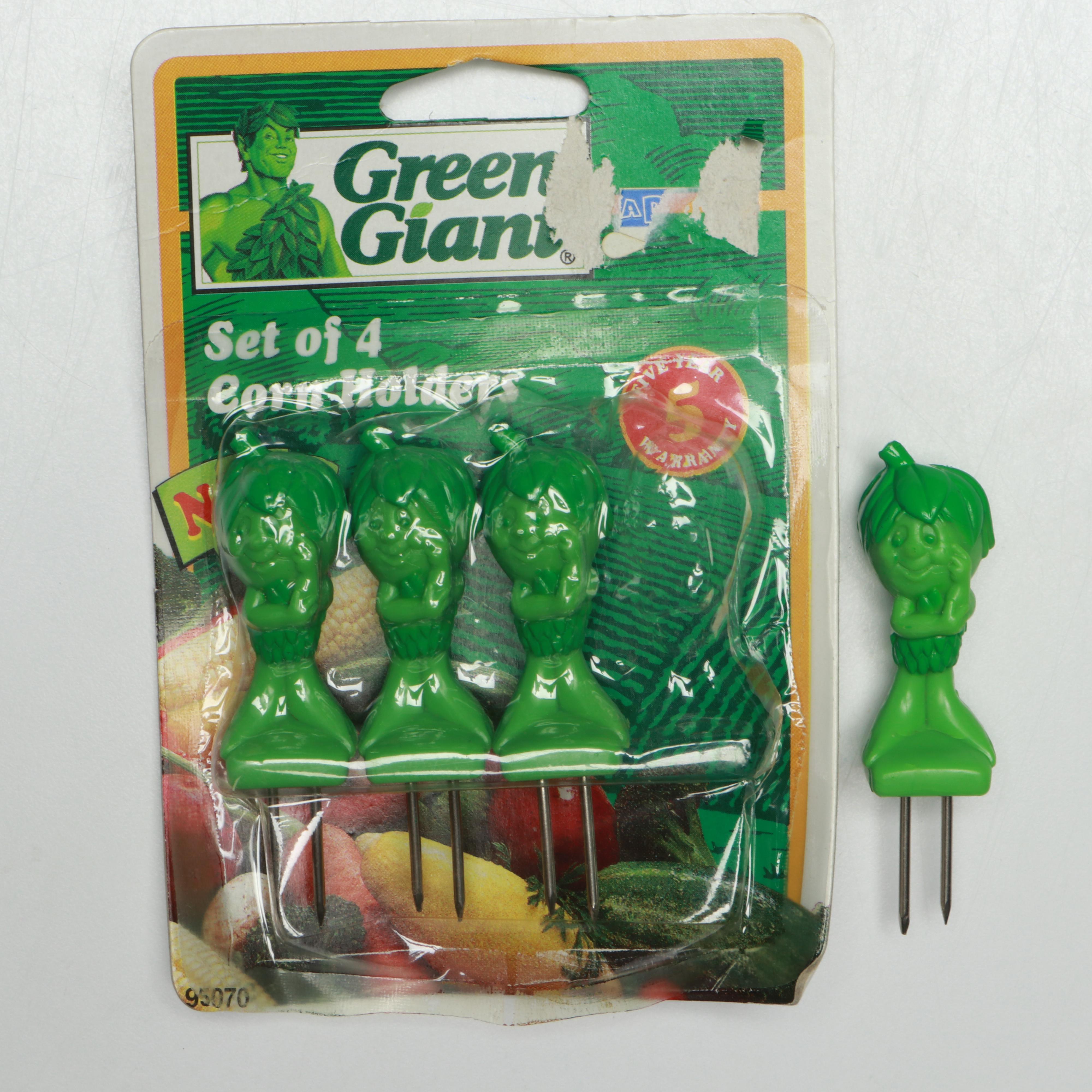 Green Giant Advertising Cookie Jar, Toys and Corn Holders, Late 20th Century