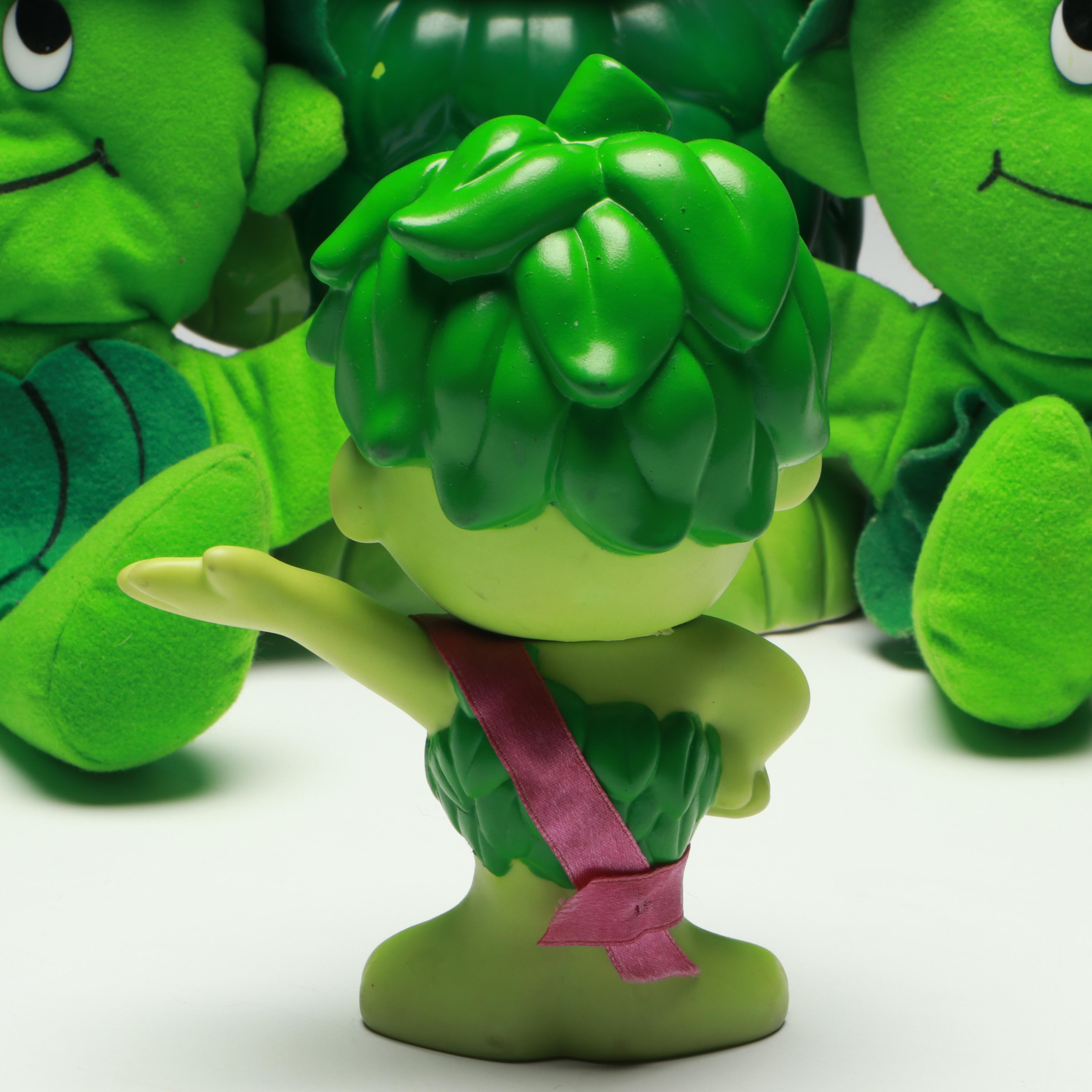 Green Giant Advertising Cookie Jar, Toys and Corn Holders, Late 20th Century