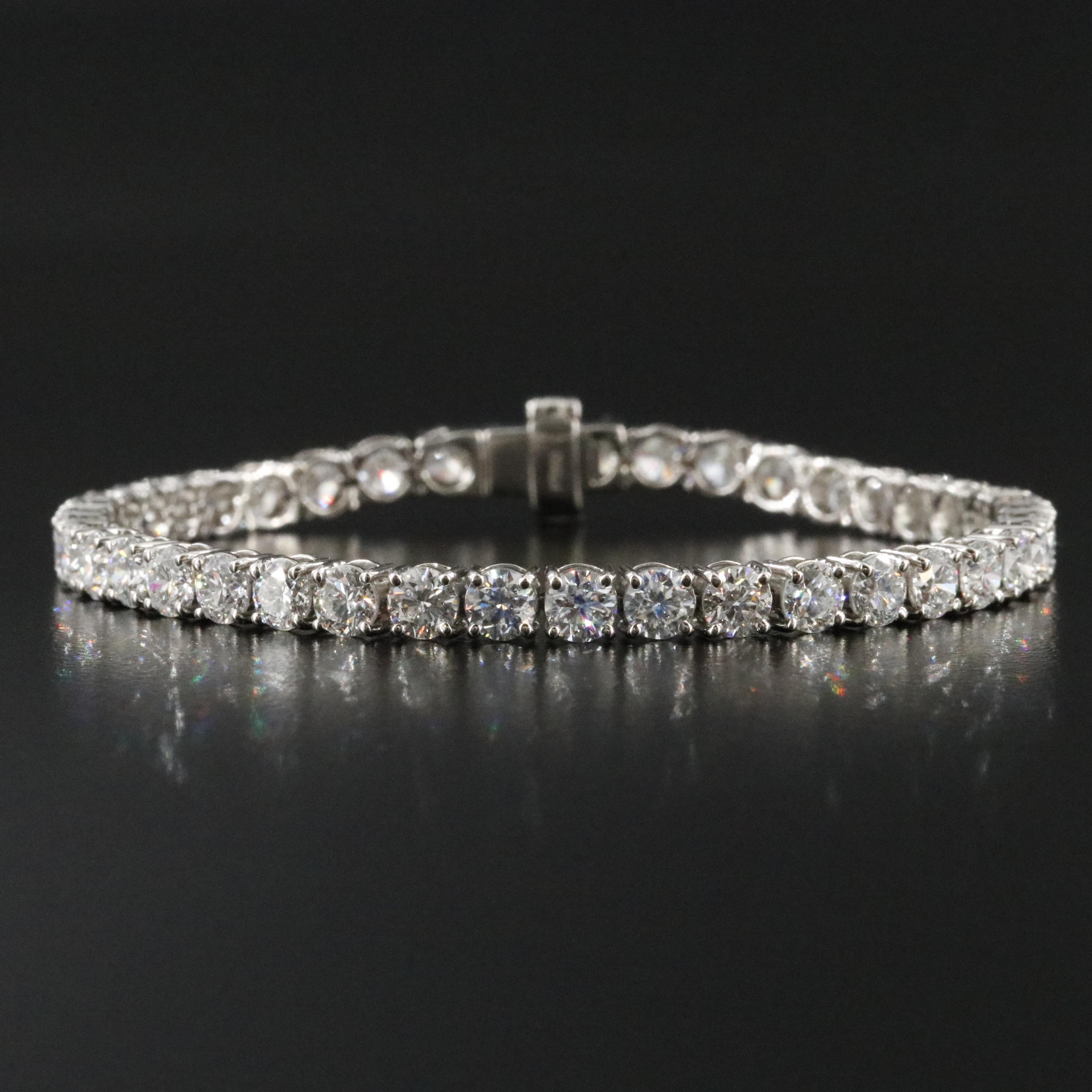 Platinum 10.70 CTW Lab Grown Diamond Line Bracelet