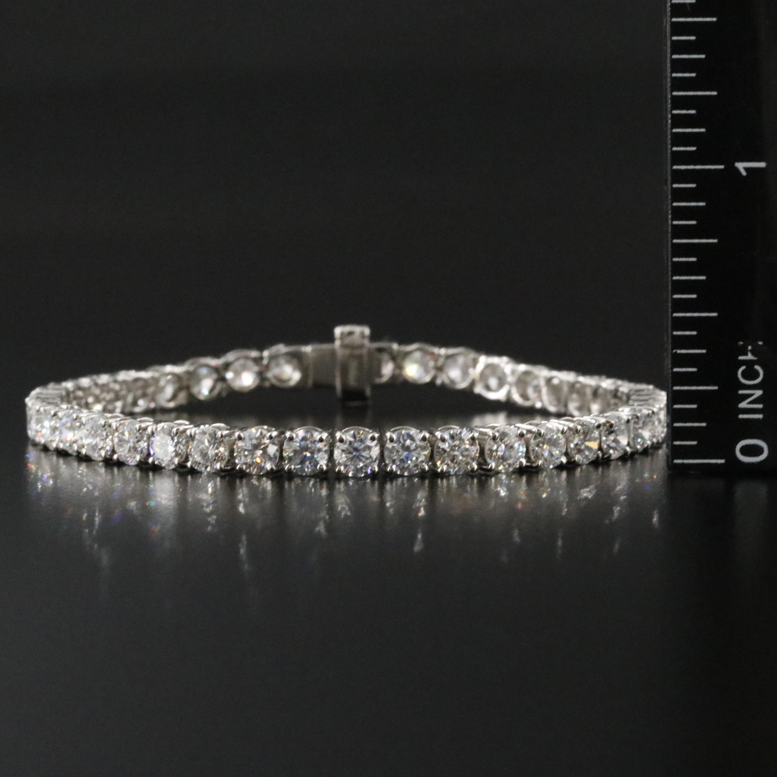 Platinum 10.70 CTW Lab Grown Diamond Line Bracelet