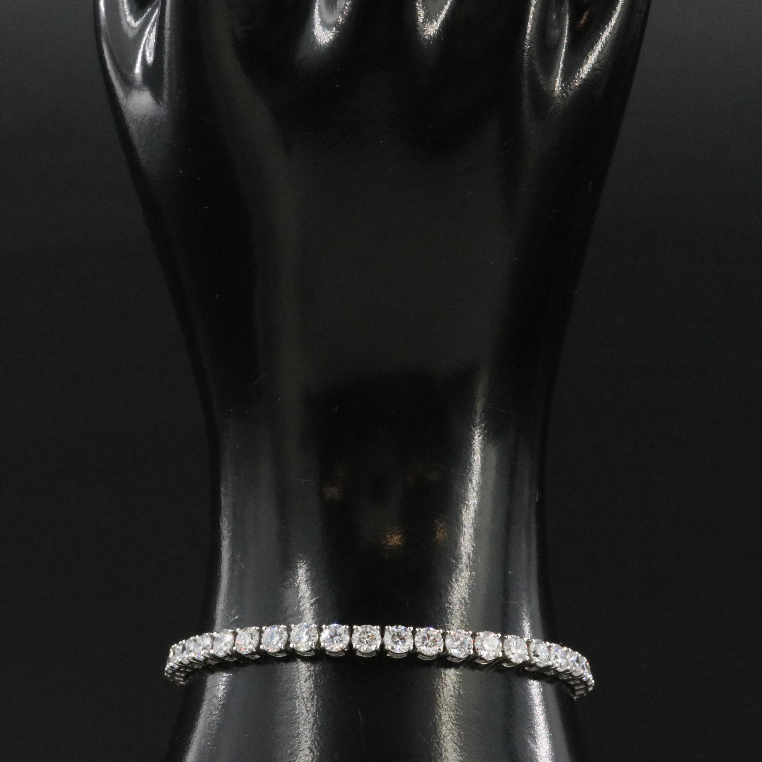 Platinum 10.70 CTW Lab Grown Diamond Line Bracelet