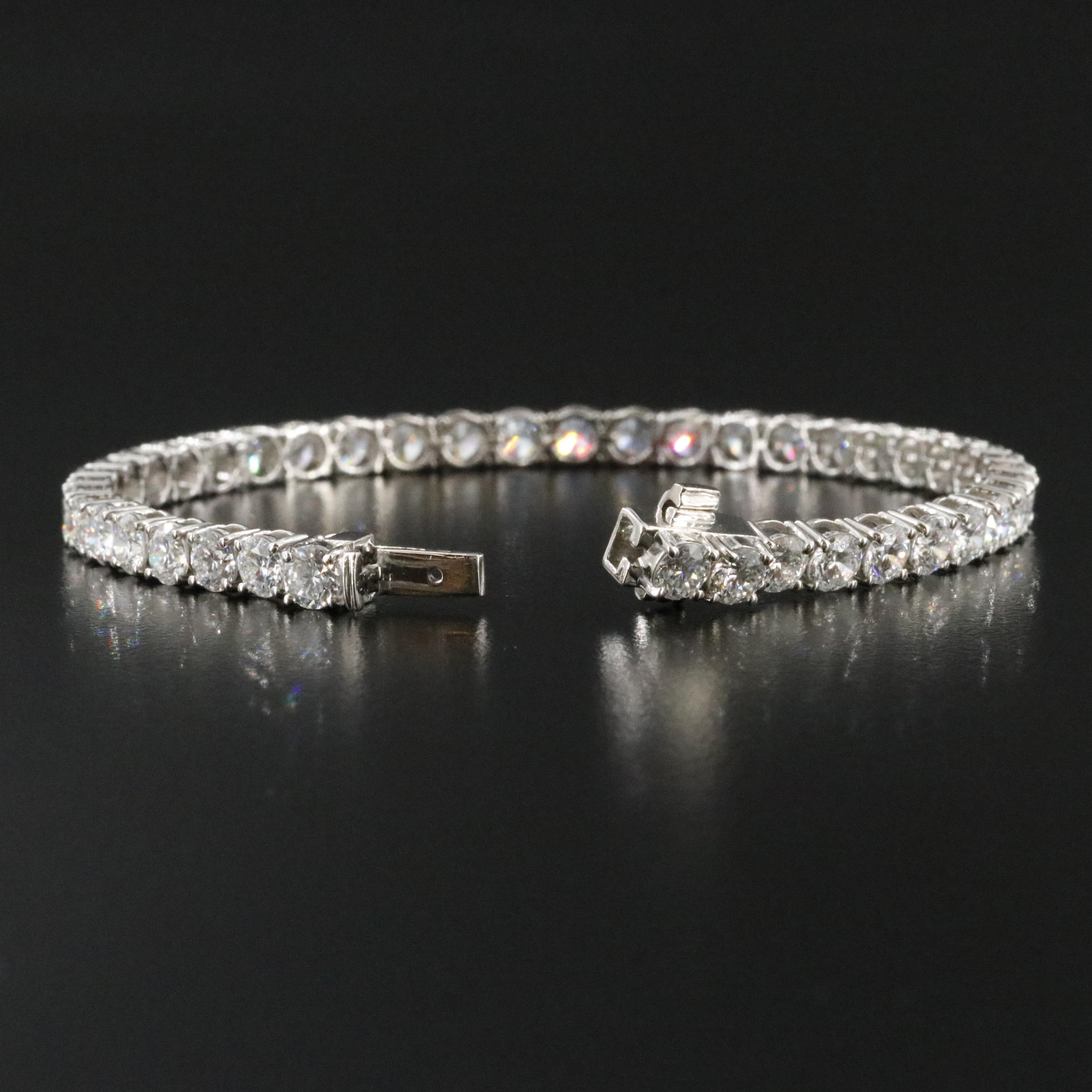 Platinum 10.70 CTW Lab Grown Diamond Line Bracelet