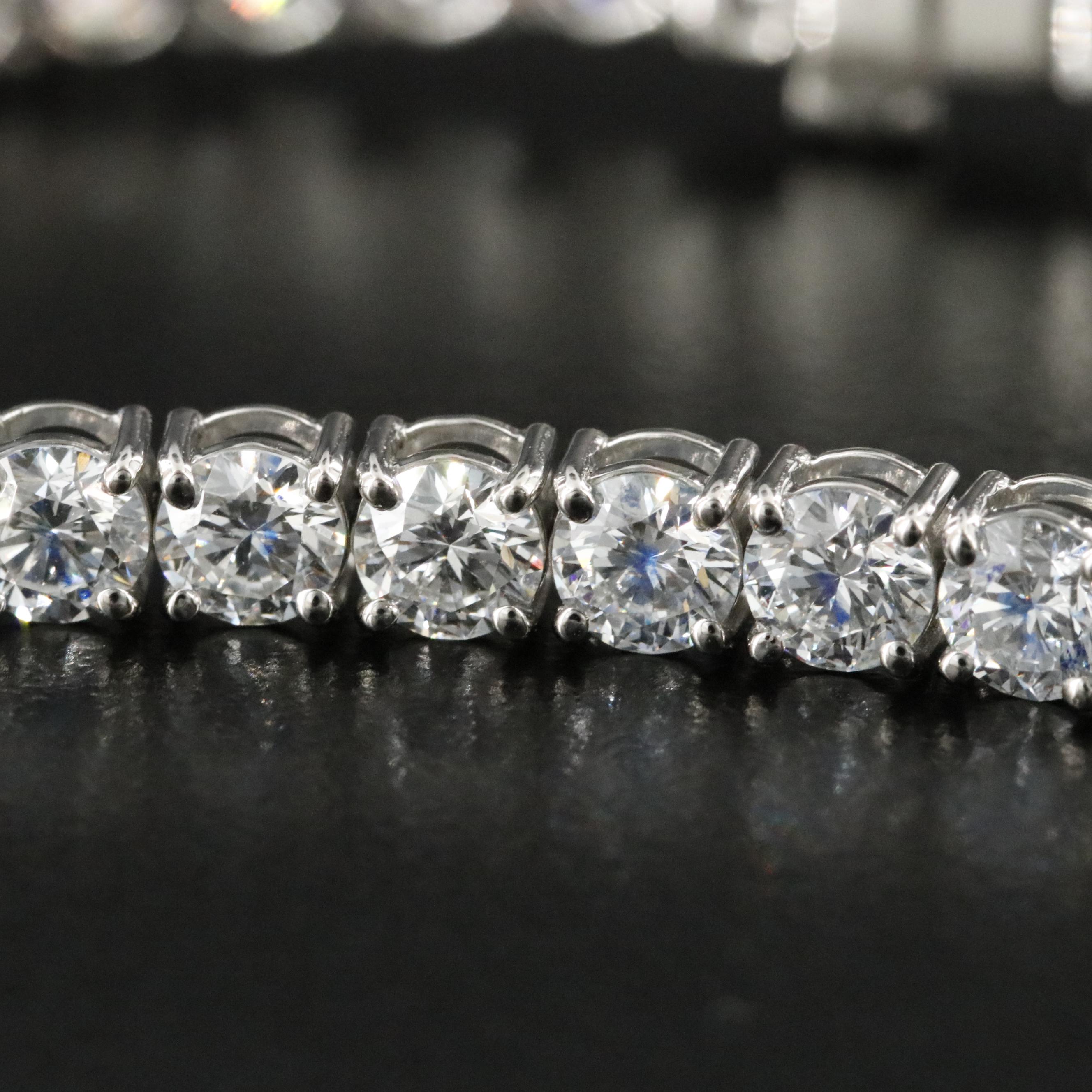 Platinum 10.70 CTW Lab Grown Diamond Line Bracelet