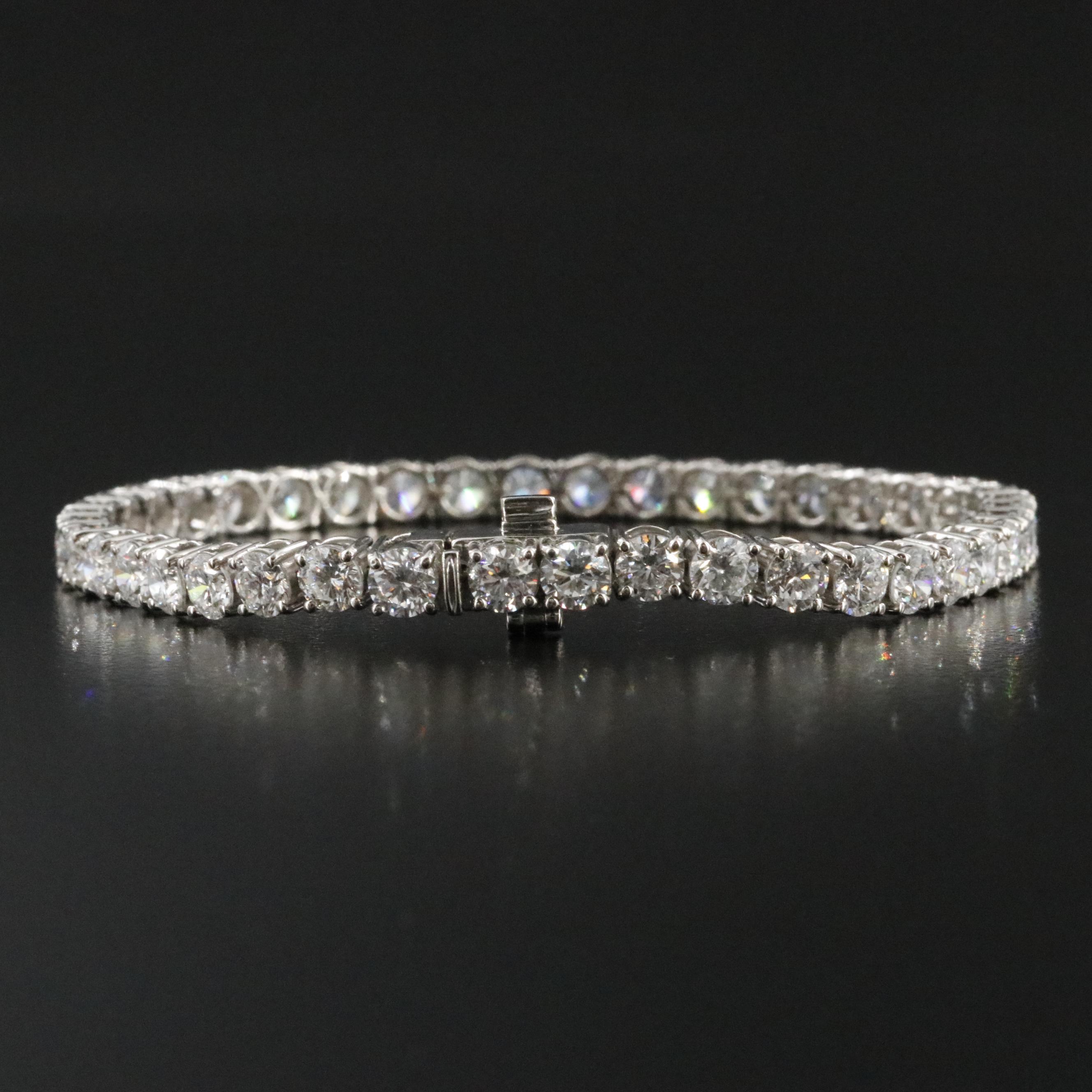 Platinum 10.70 CTW Lab Grown Diamond Line Bracelet
