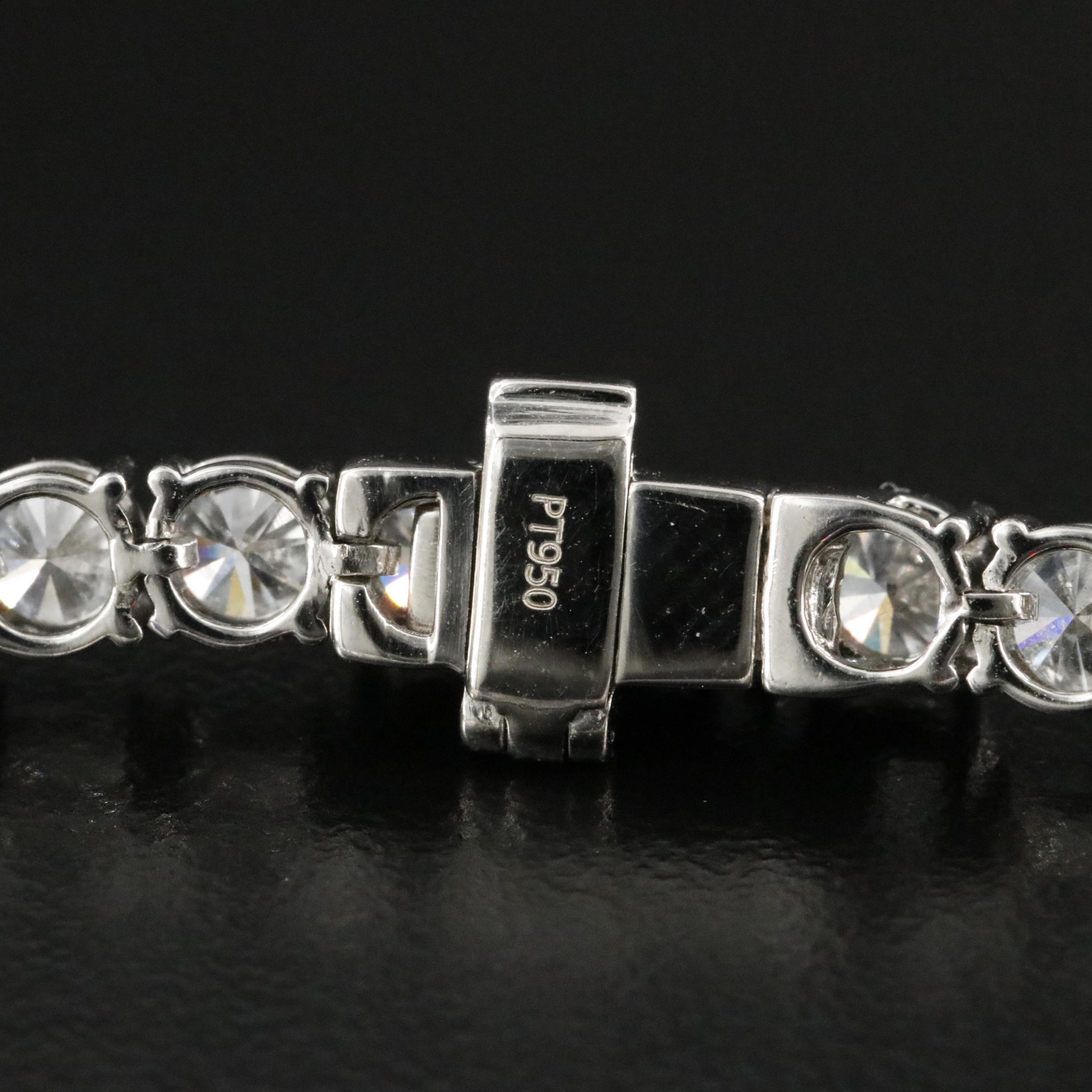 Platinum 10.70 CTW Lab Grown Diamond Line Bracelet